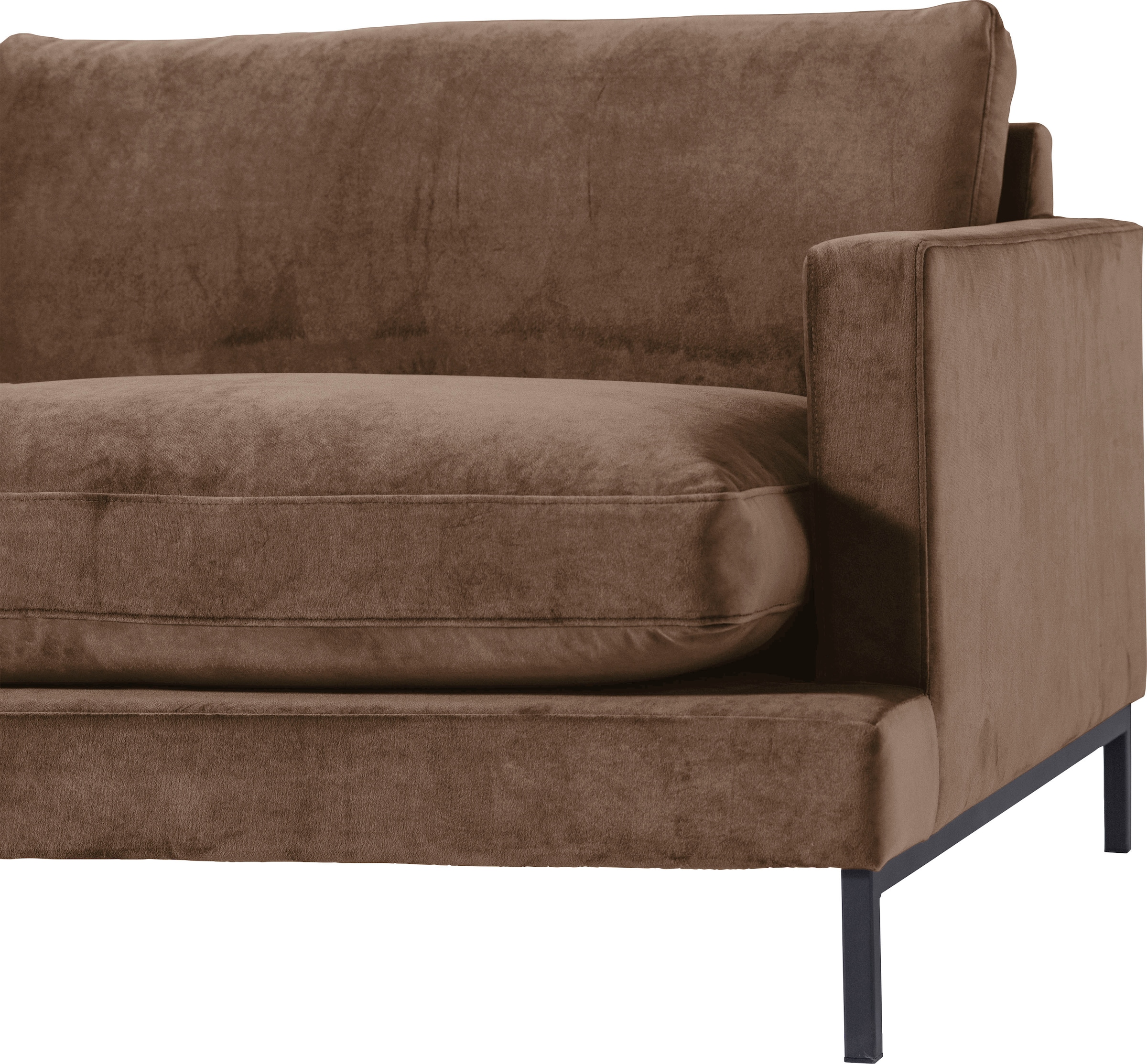 andas Ecksofa »Welland, L-Form,« mit schwarzen Metallfüßen, mit Federfüllung im Sitz- und Rückenkissen