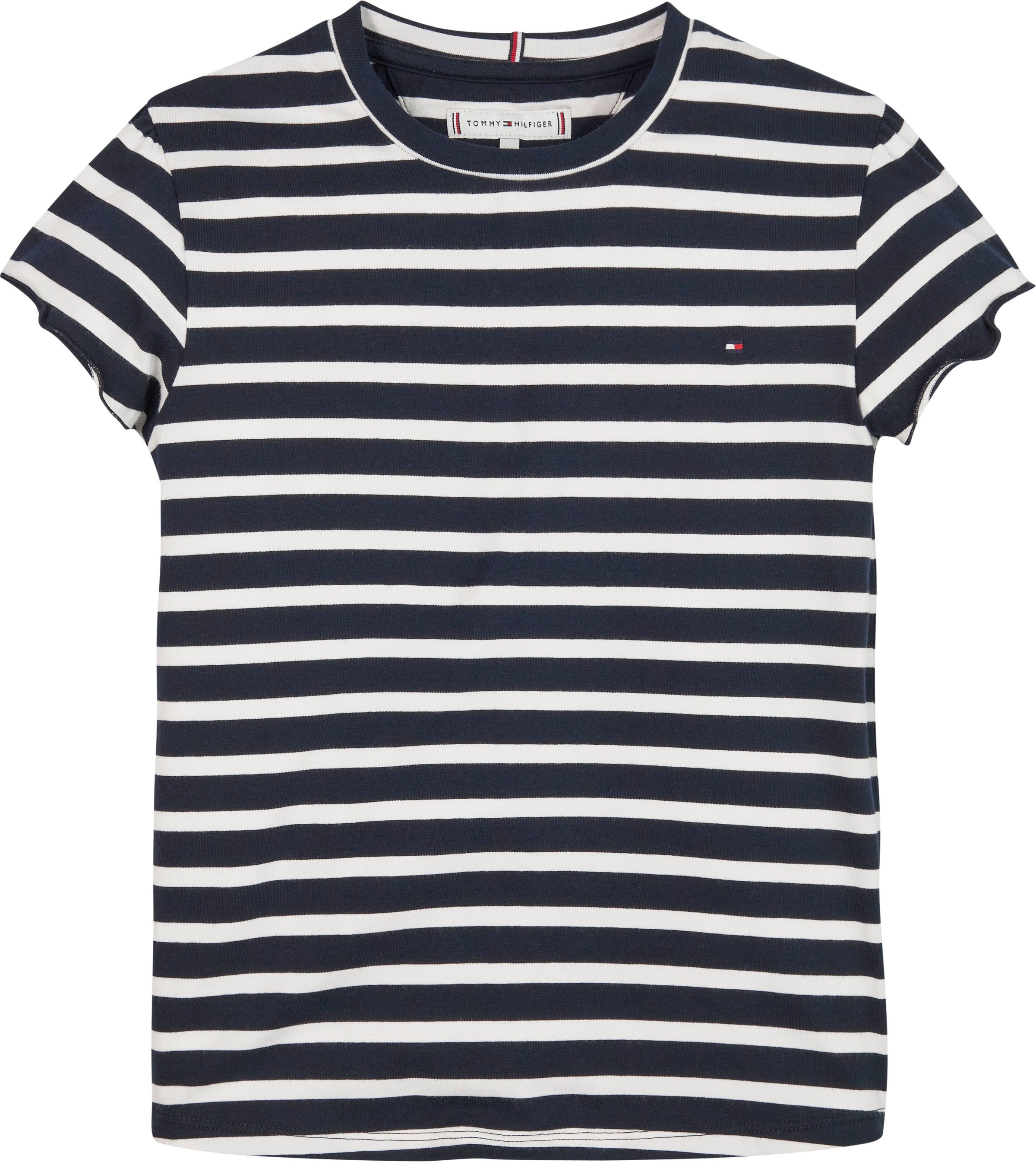 Tommy Hilfiger T-Shirt »STRIPED RUFFLE SLEEVE TOP S/S«