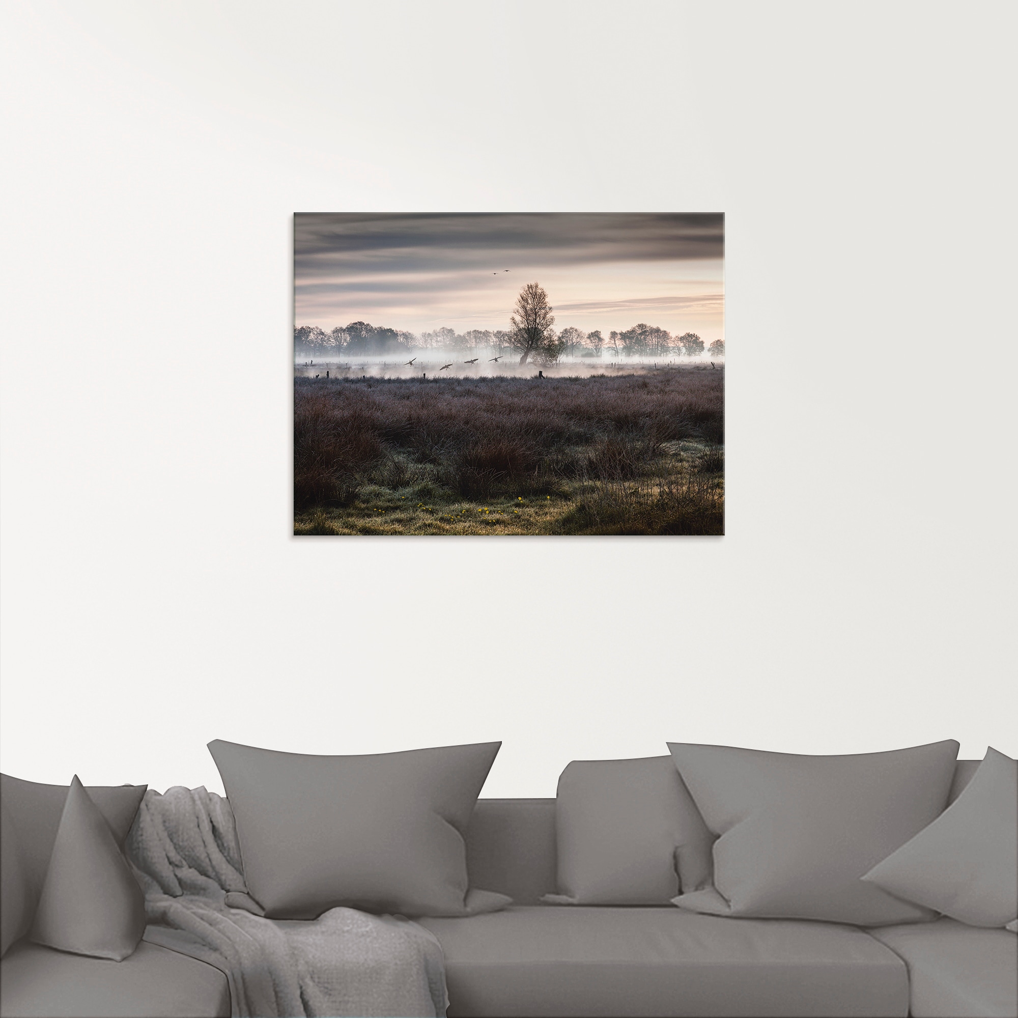 Artland Glasbild »Notlandung«, Wiesen & Bäume, (1 St.), in verschiedenen Größen