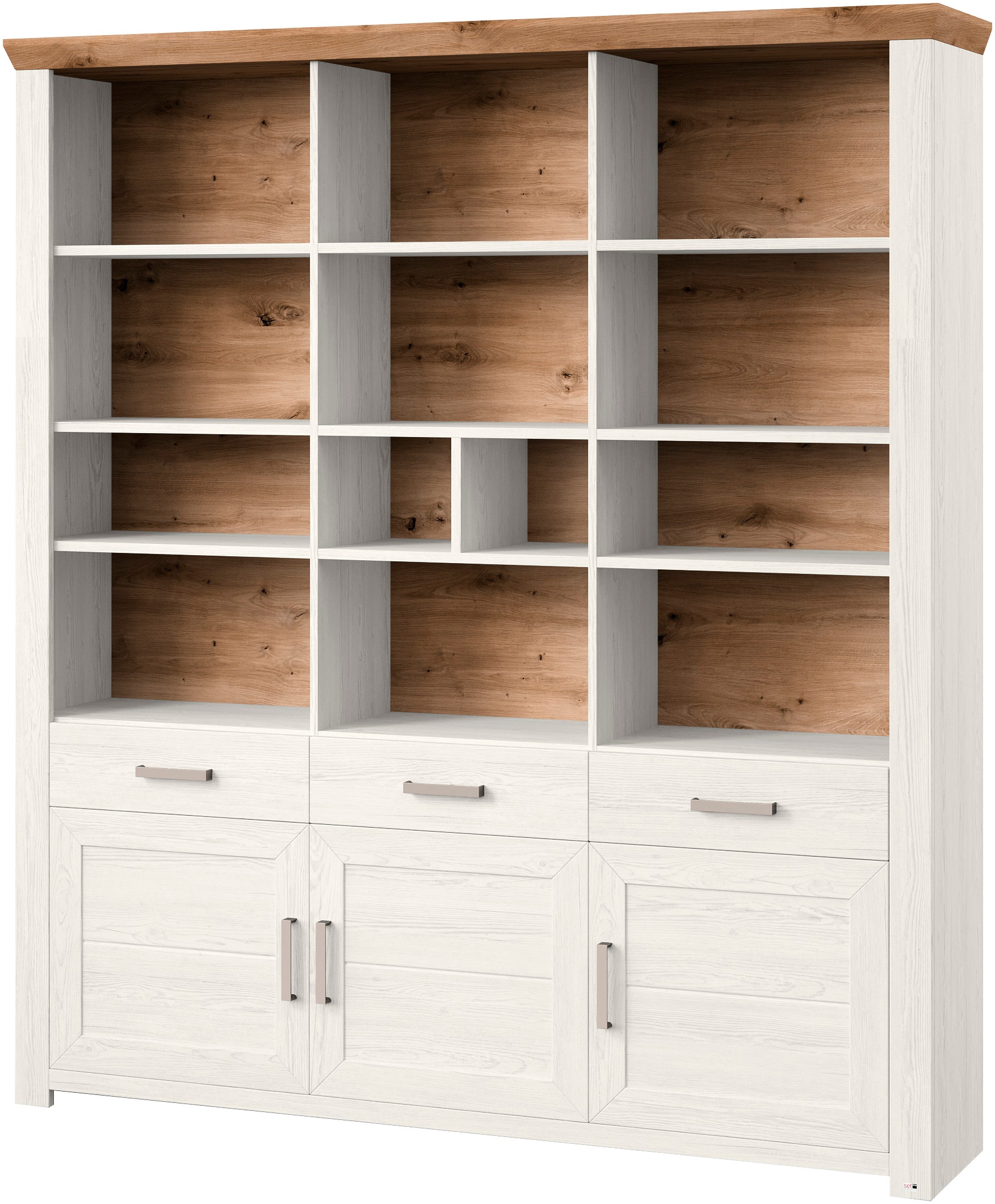 set one by Musterring Aktenregal »York«, offenes Design, wahlweise mit Beleuchtung, 3 Farben, Breite 184 cm