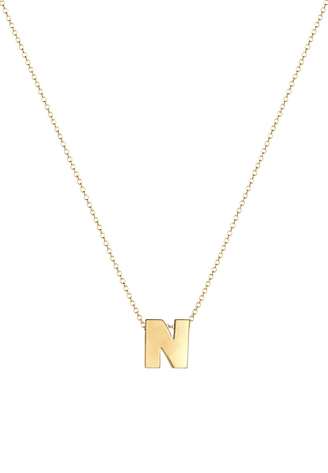 Elli Kette mit Anhänger »Halskette Buchstabe N Initialen 925 Sterling Silber«