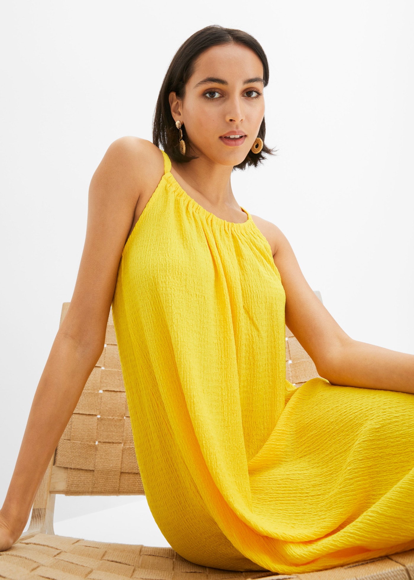 bonprix Jerseykleid lässige Passform, ohne Ärmel, Trägerkleid-Design