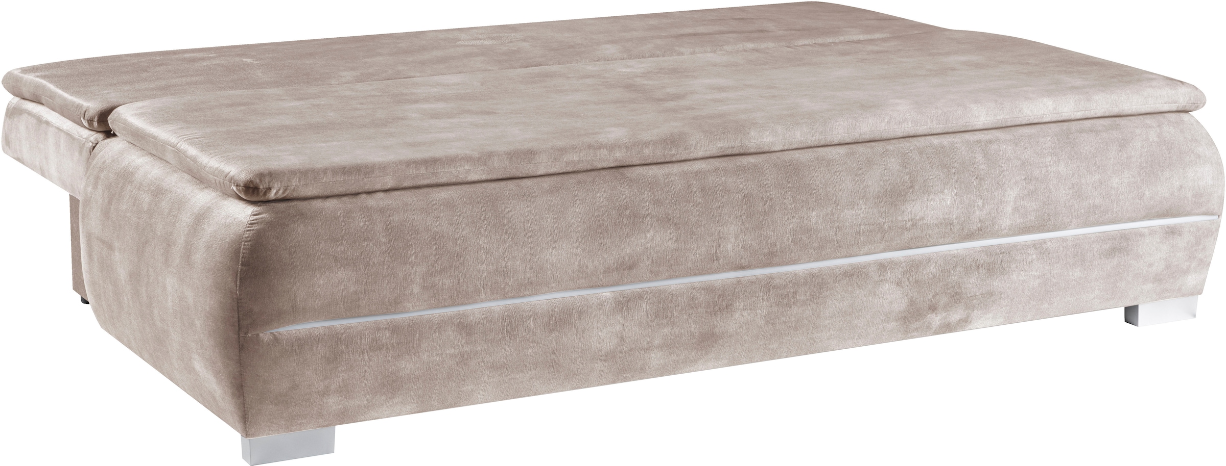 WERK2 Schlafsofa »Tekla 206 cm breit LED modern, Wellenunterfederung« Veloursstoff, Schlaffunktion, Bettkasten, LED-Beleuchtung