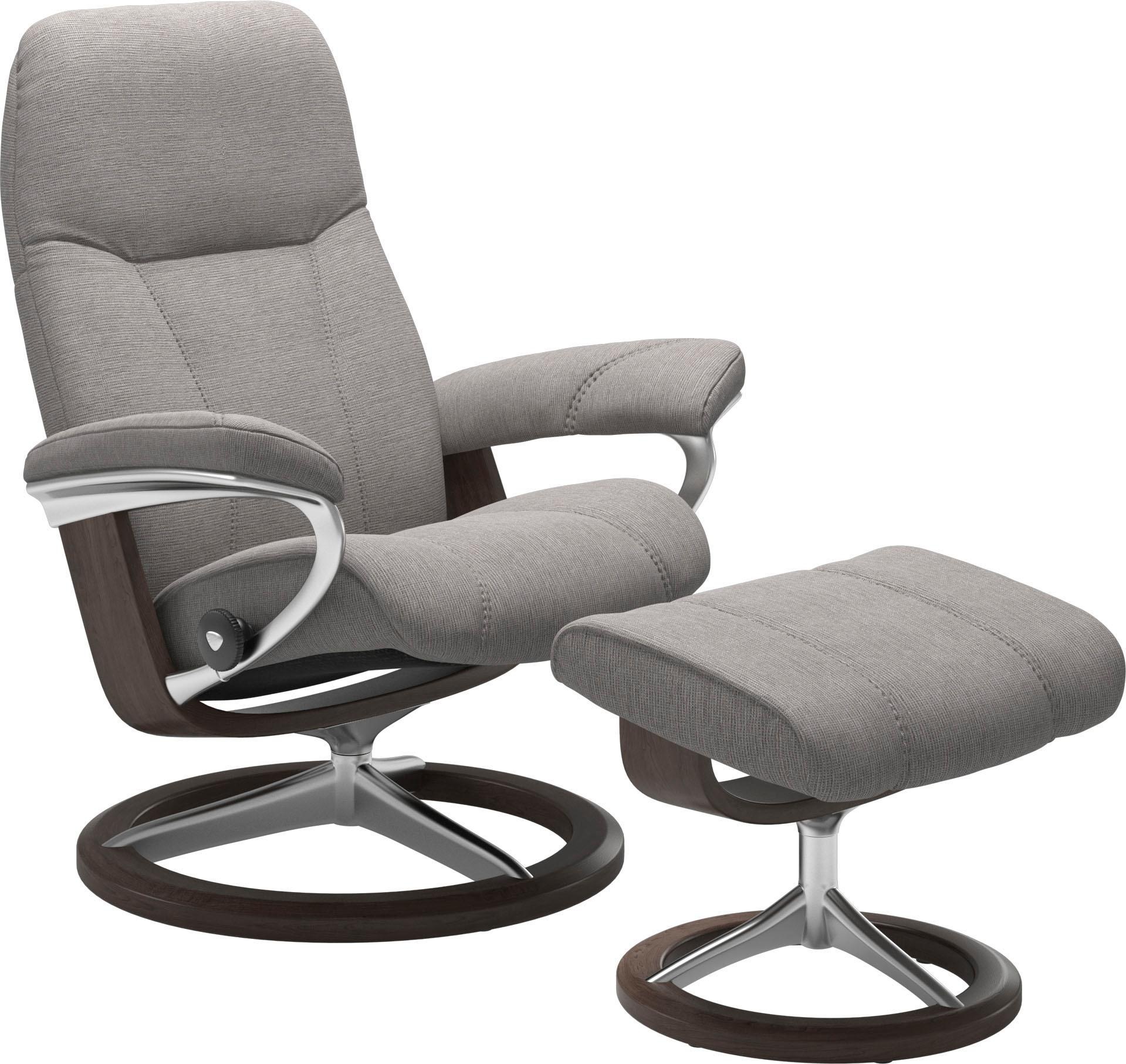Stressless® Relaxsessel »Consul«, (Set, Relaxsessel mit Hocker), mit Hocker, mit Signature Base, Größe S, Gestell Wenge