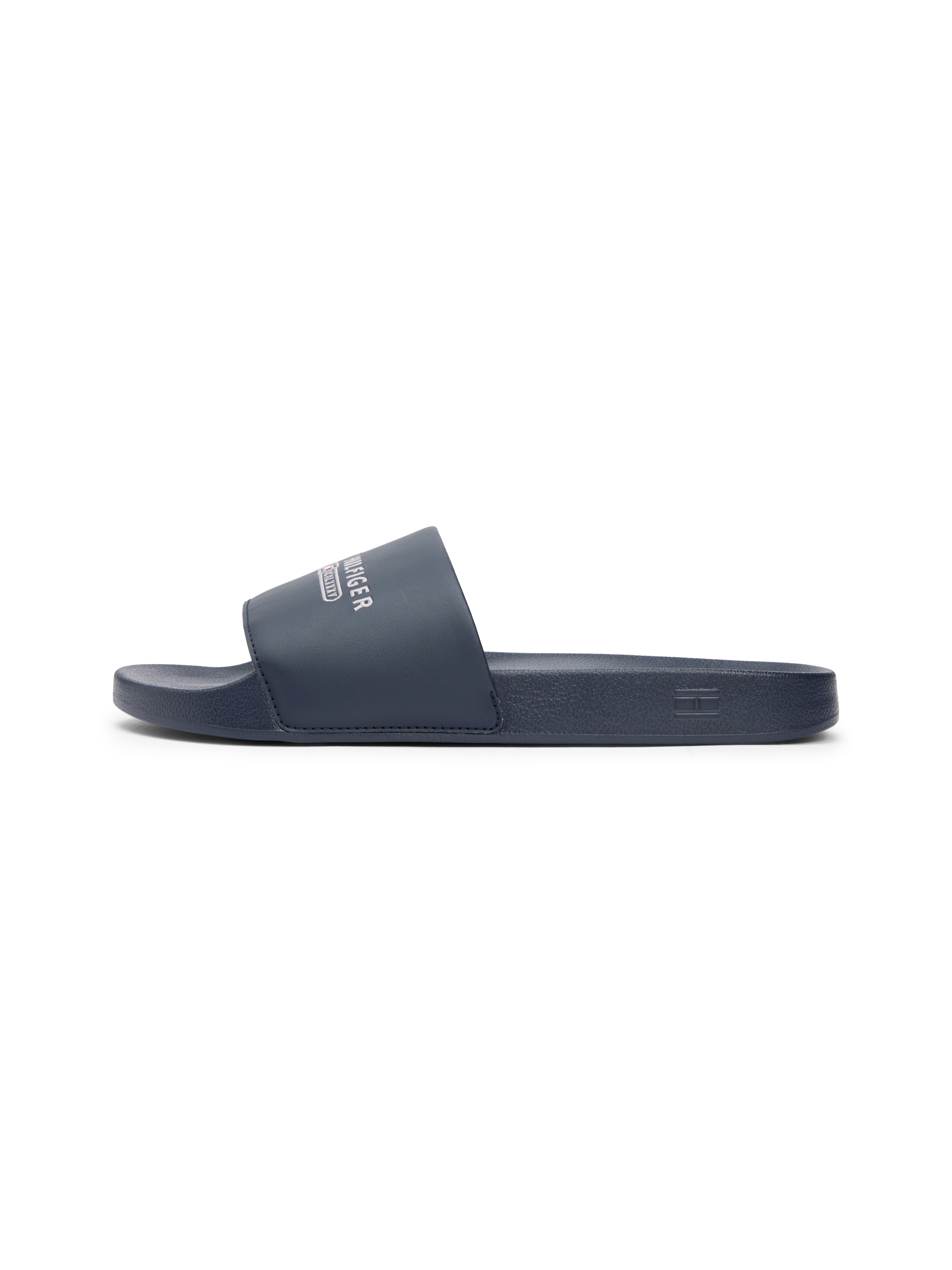 Tommy Hilfiger Pantolette »TOMMY HILFIGER RAISED POOL SLIDE«  , Sommerschuh, Badeschuh, Haussschuh mit Logoschriftzug