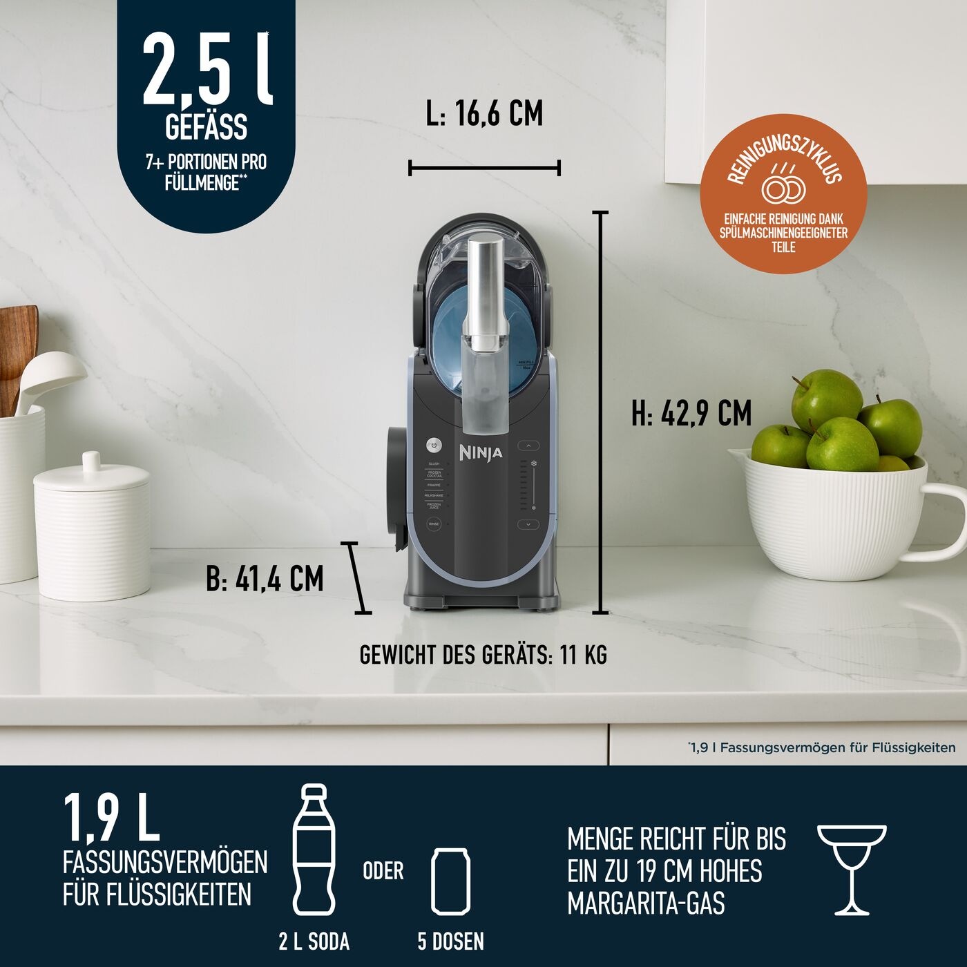 NINJA Slush Maker »FS301EU«, SLUSHi Slush-Eismaschine für gefrorene Getränke