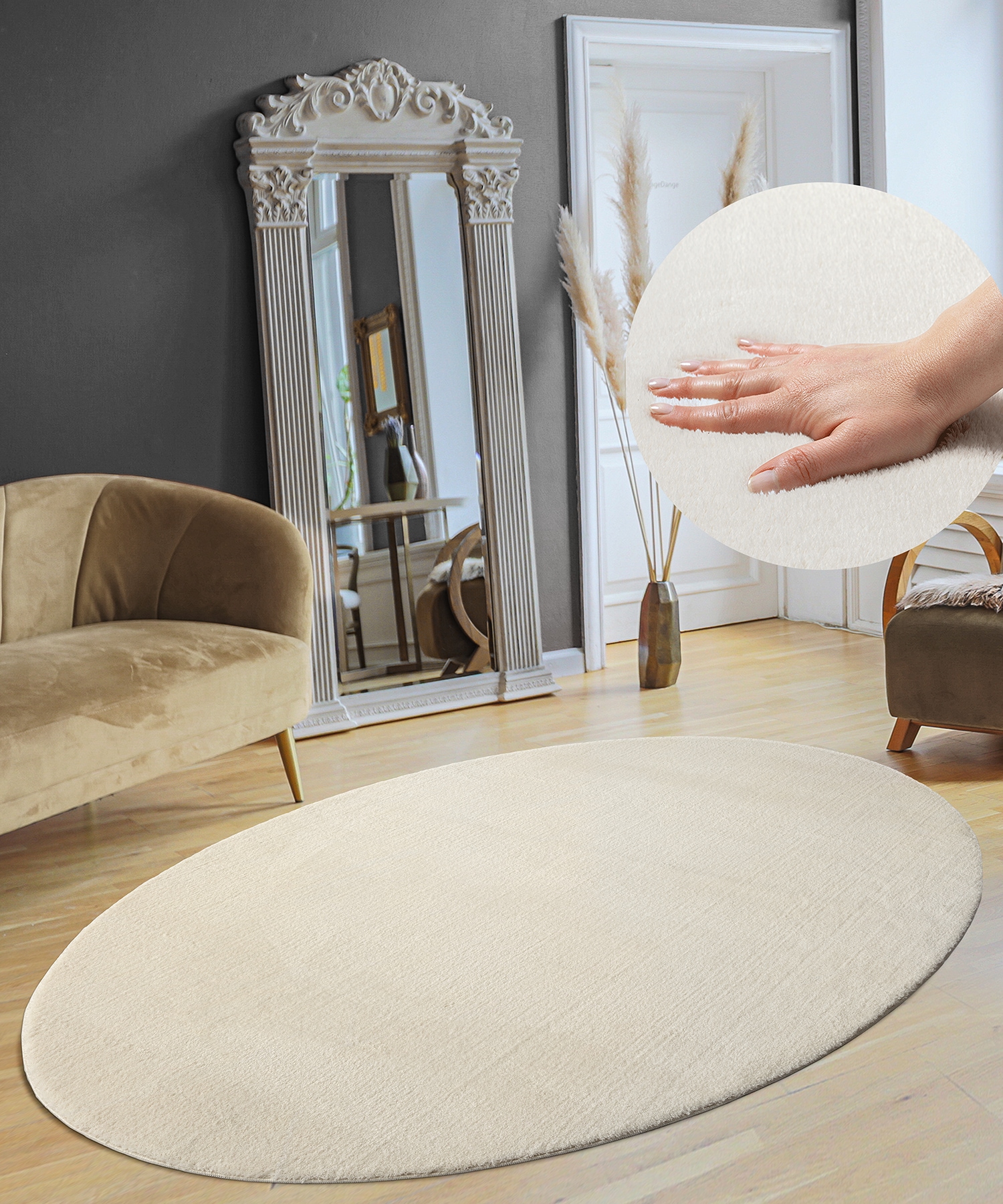 the carpet Teppich »Relax« oval 16 mm Höhe waschbarer Wohnzimmer Teppich modern rutschfest