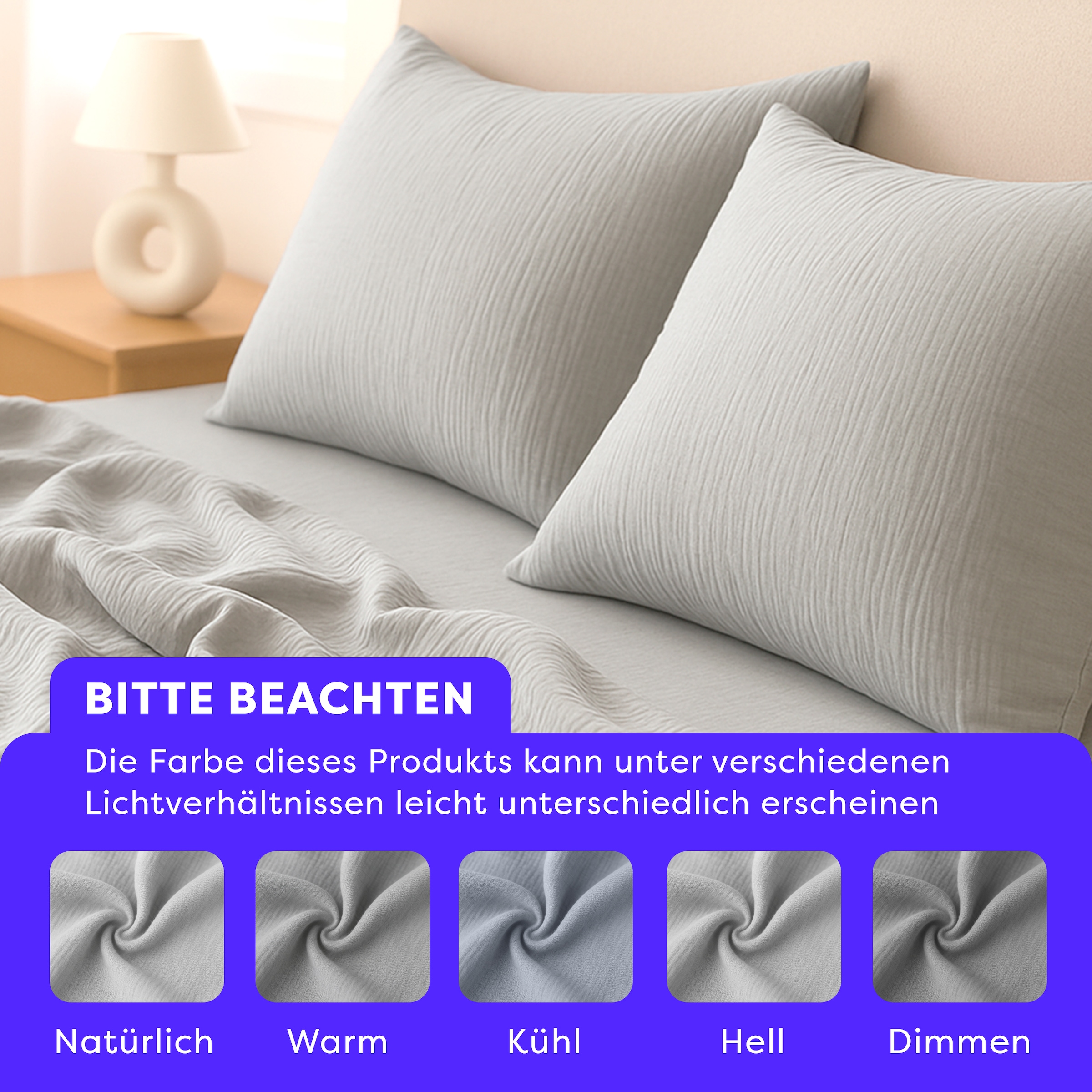 Wolkenfeld Bettwäsche »Wolkenfeld Premium Musselin mit Reißverschluss« 2 tlg. tlg.