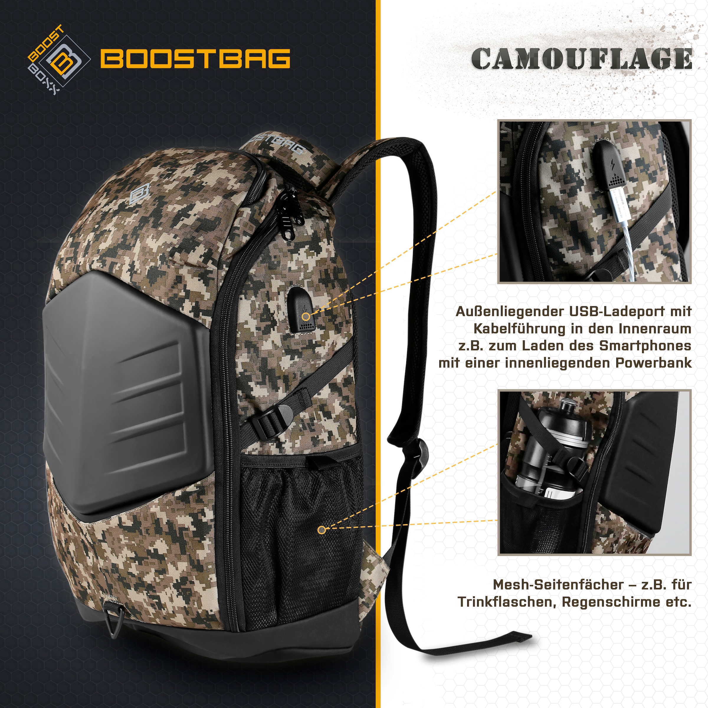 BoostBoxx Laptoprucksack »Boostbag Camouflage«