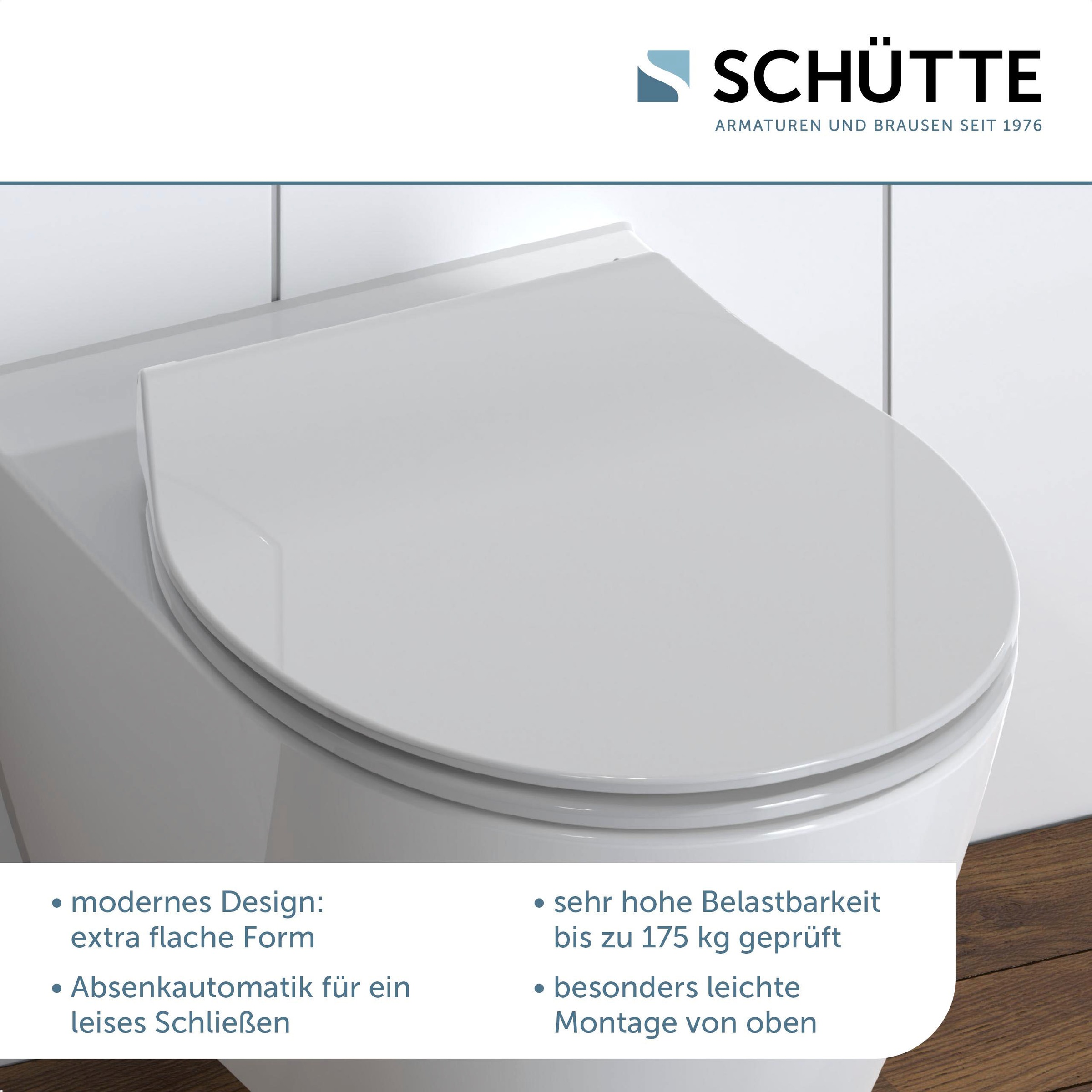 Schütte WC-Sitz »SLIM«, Duroplast, Absenkautomatik, Schnellverschluss, besonders flache Form