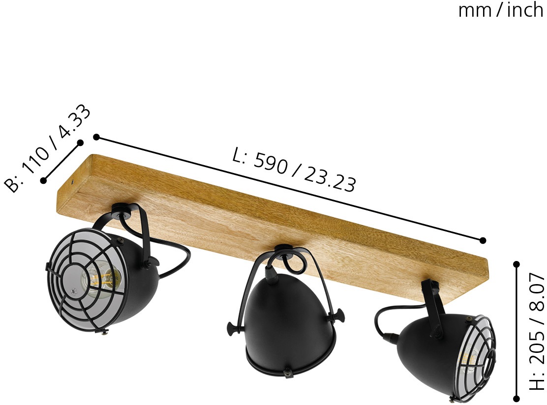 EGLO Deckenspot »GATEBECK«, 3 flammig, Leuchtmittel E14 | ohne Leuchtmittel, Deckenlampe
