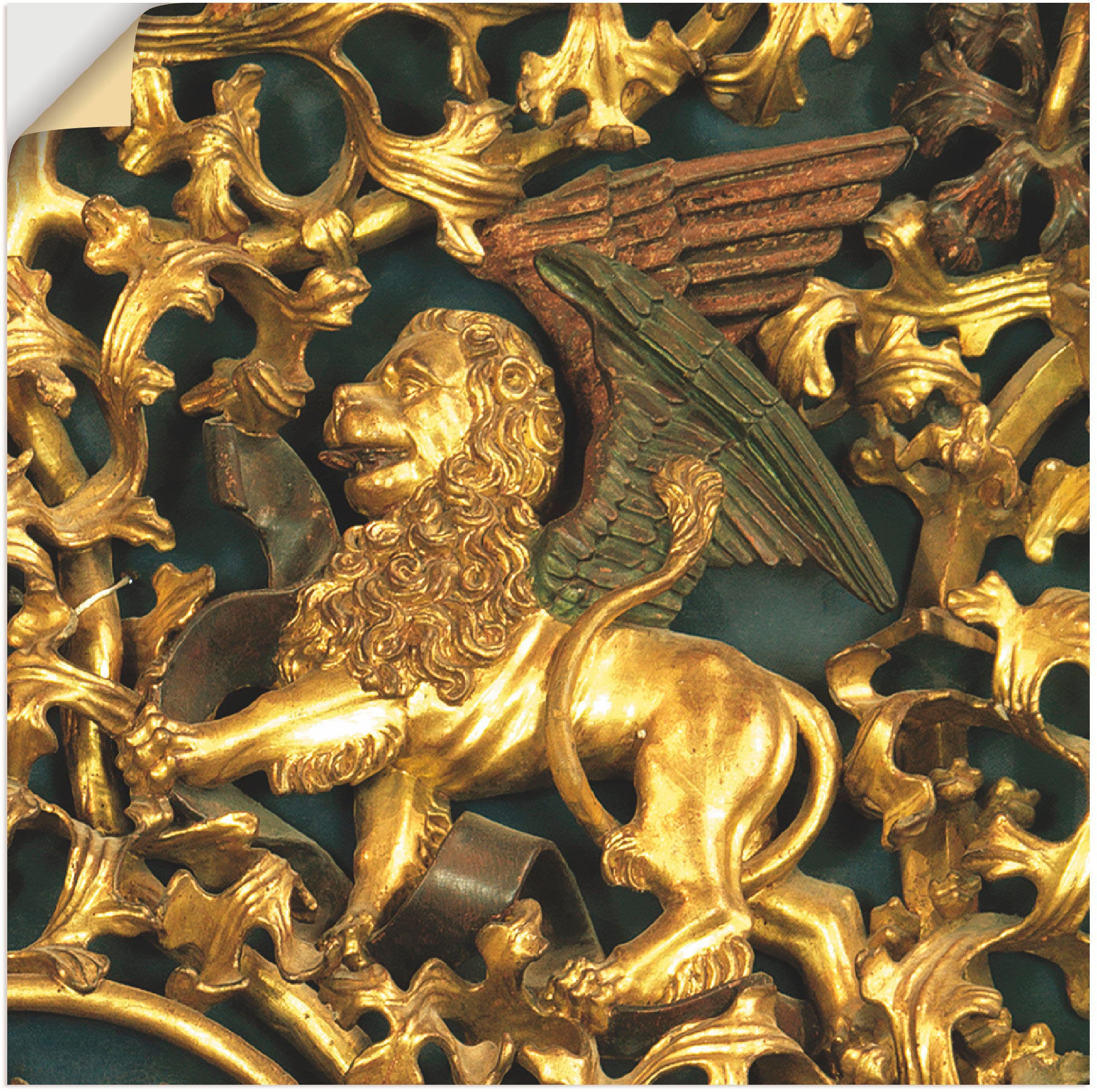 Artland Wandbild »Isenheimer Altar, Detail: Löwe«, Wildtiere, (1 St.), als Leinwandbild, Wandaufkleber oder Poster in versch. Größen