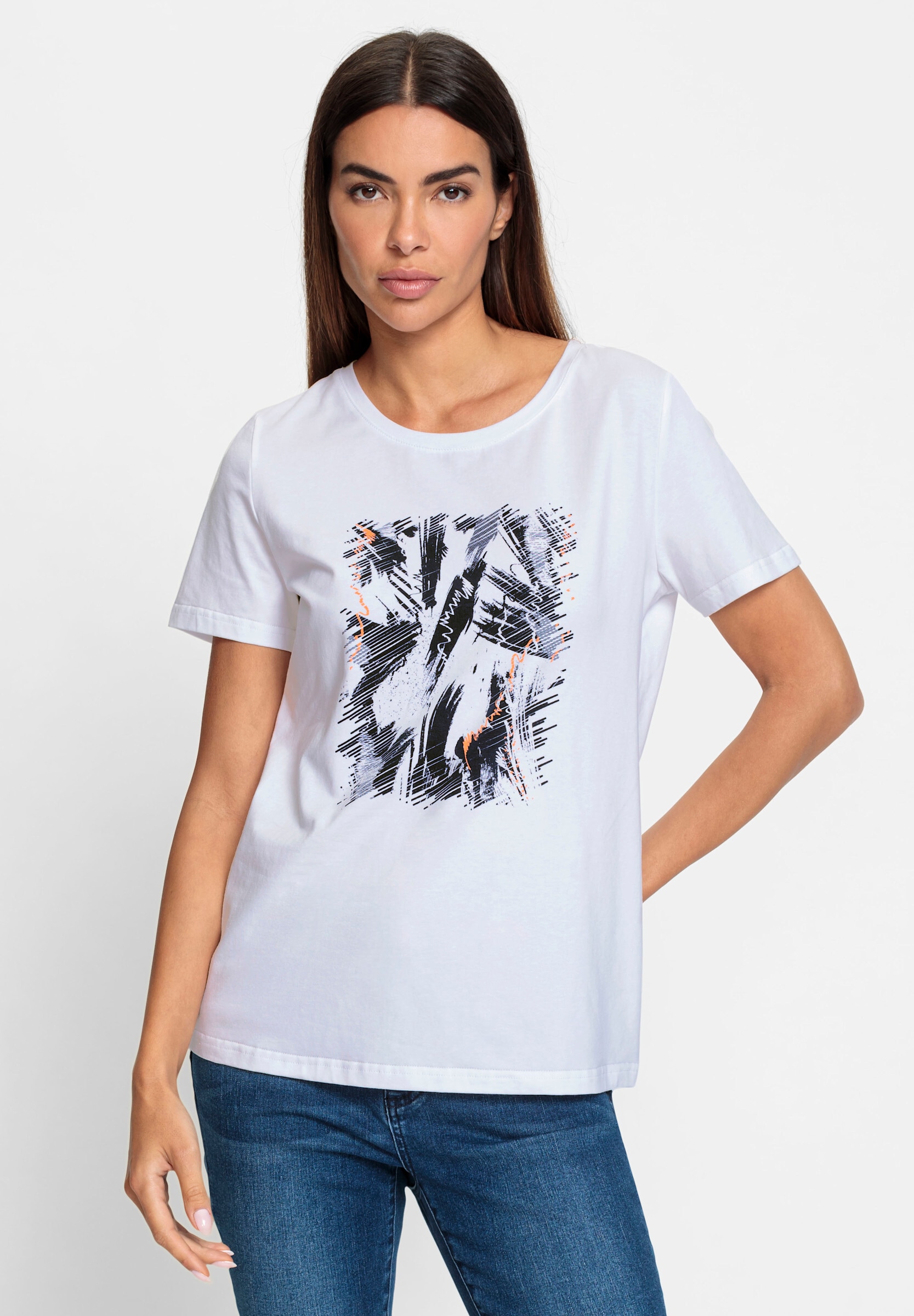heine T-Shirt »Shirt Rundhalsshirt mit Print-Dessin«