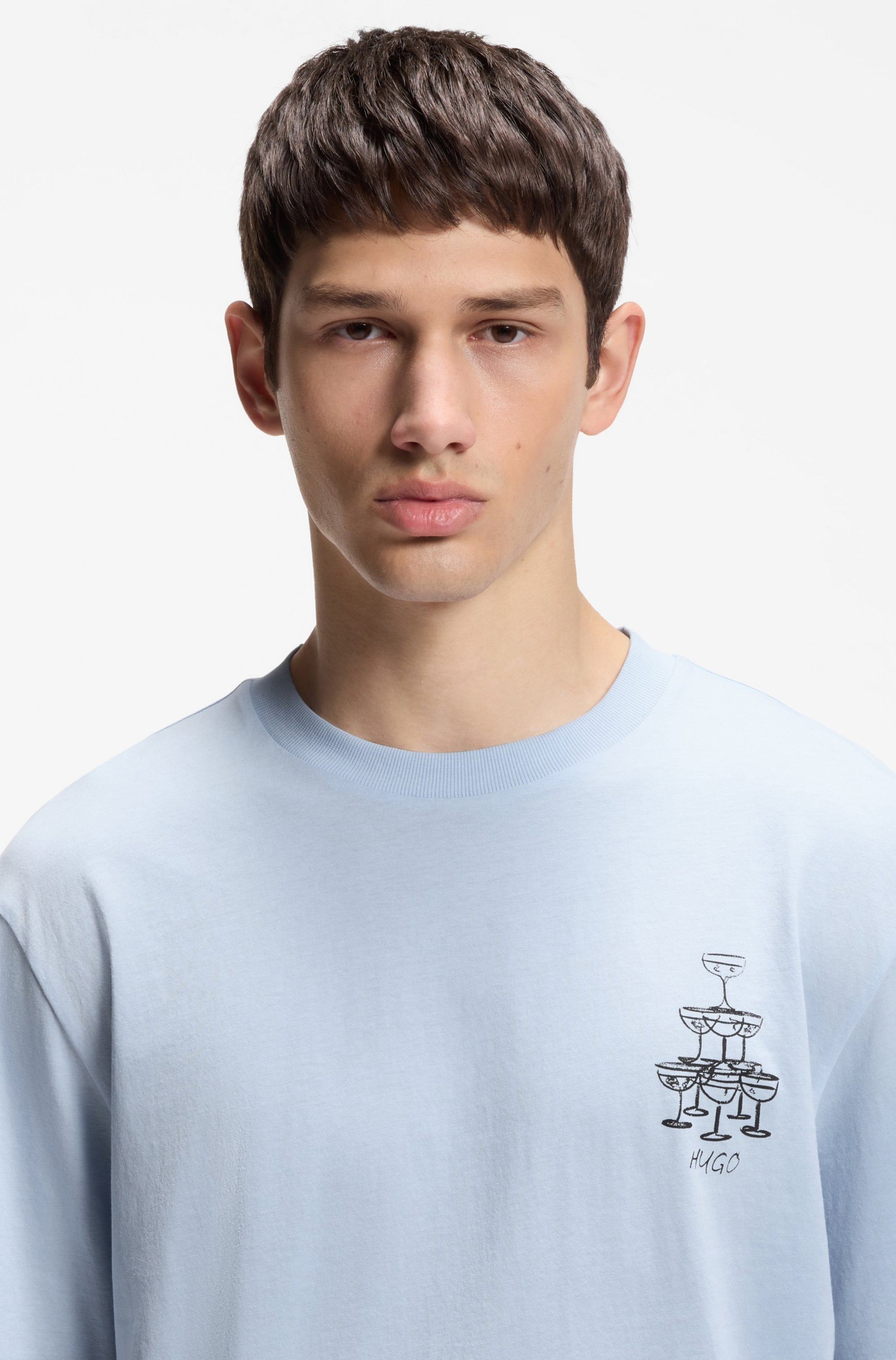 HUGO Blue T-Shirt »Nucavo« mit Artwork, regular fit