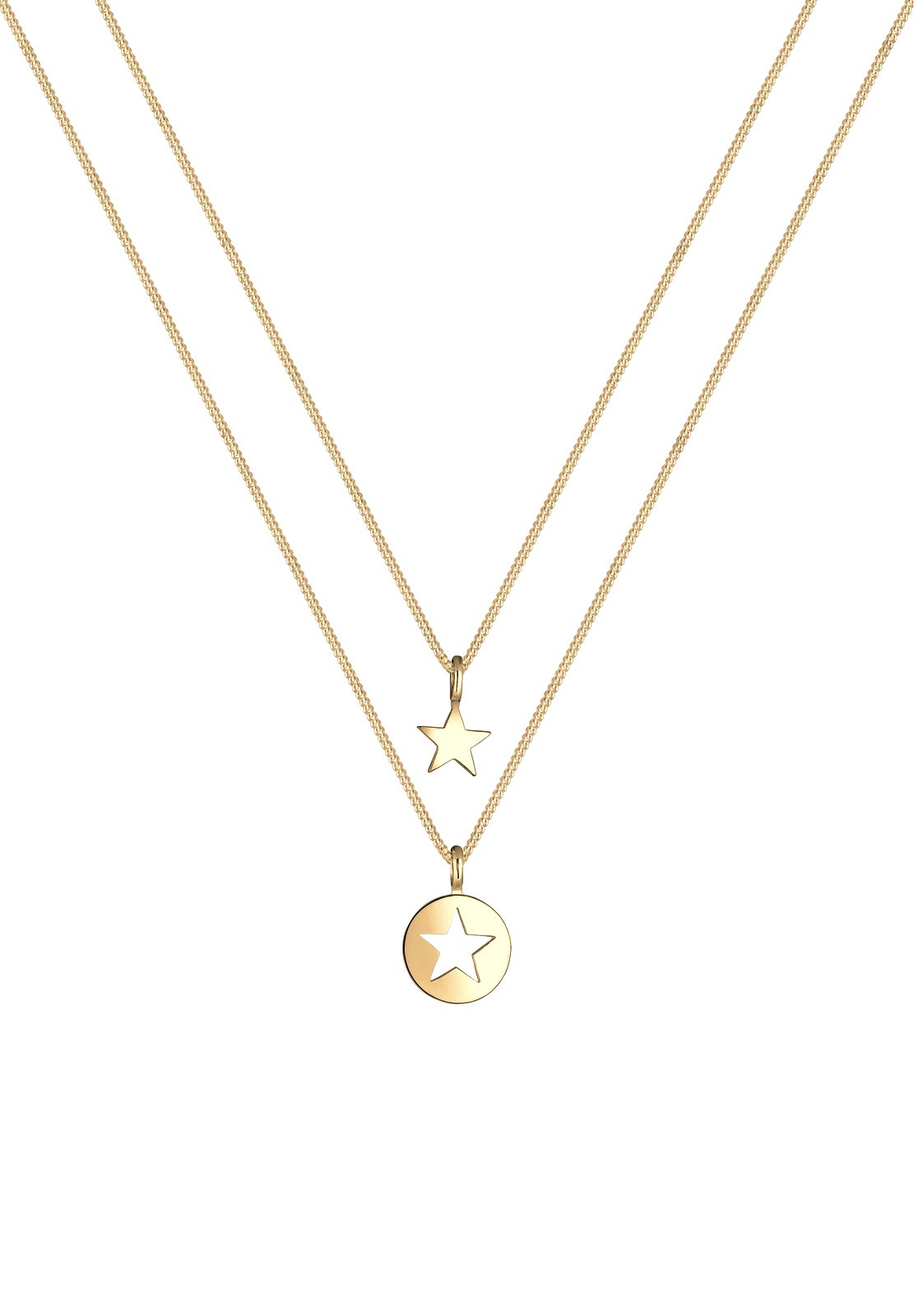 Elli Ketten-Set »Halskette Mutter Tochter Stern Anhänger 925 Sterling Silver«