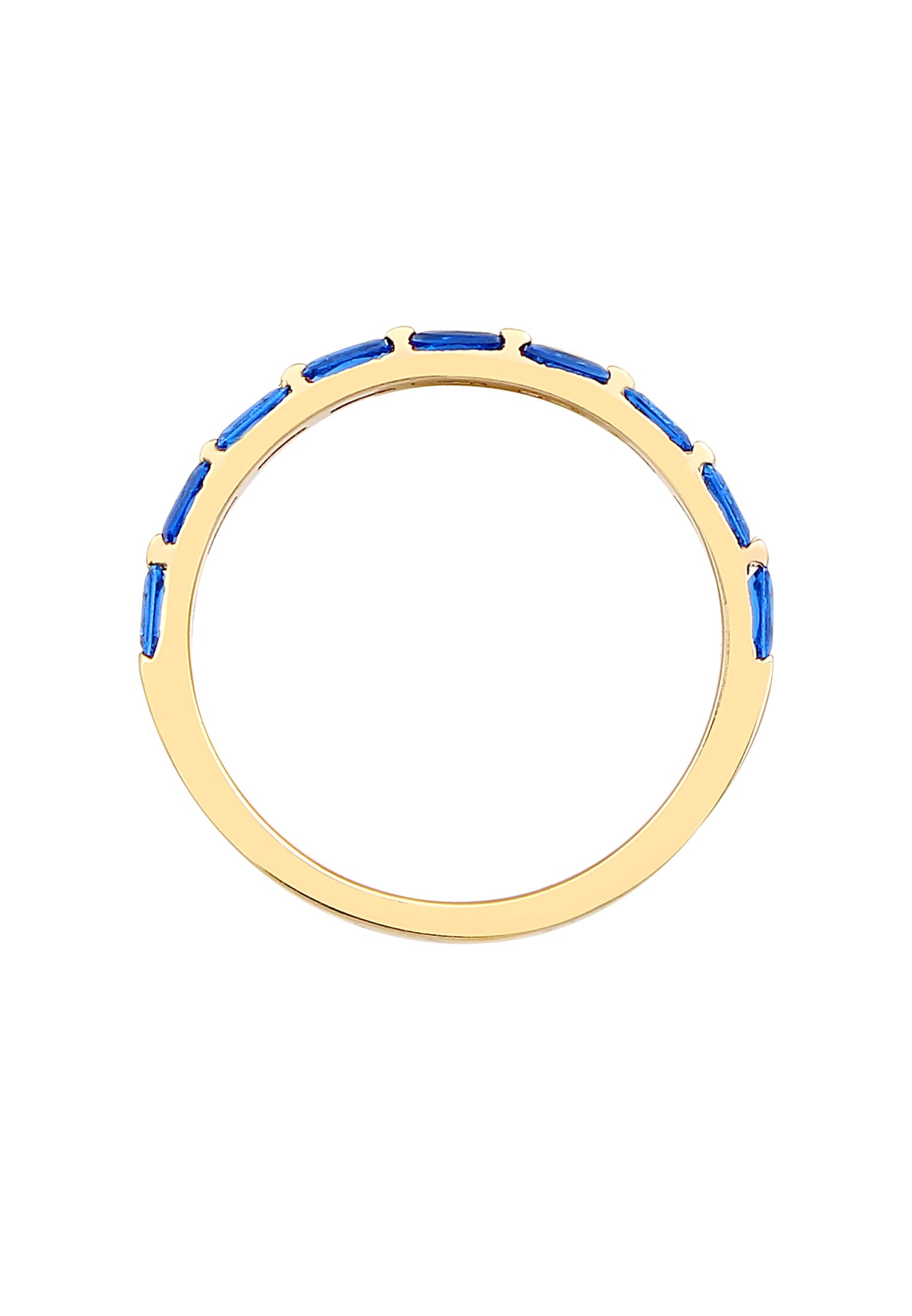 Elli Premium Silberring »Ring Bandring Rechteck Saphir Blau 925 Silber«
