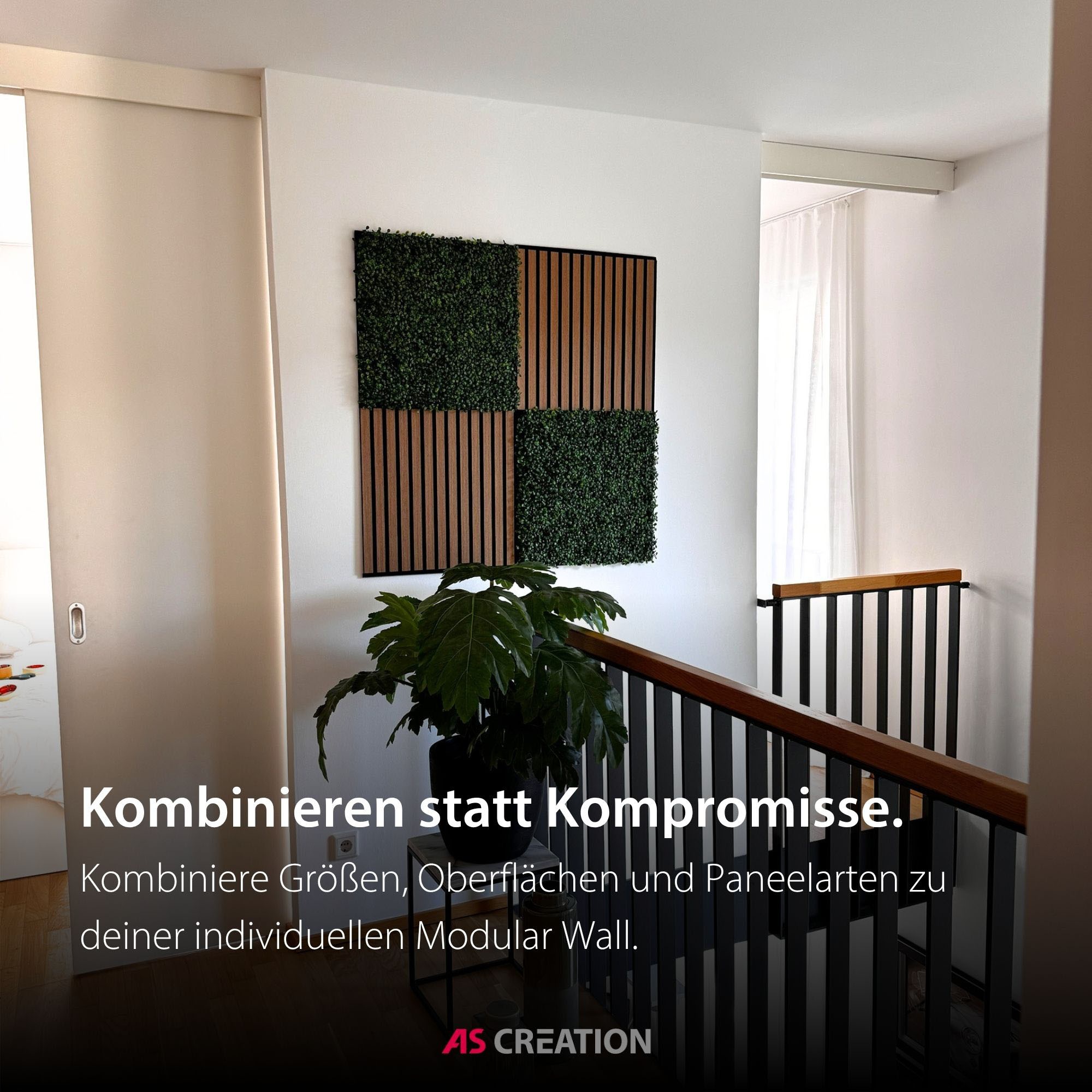 Architects Paper Wandpaneel »A.S. Création Modular Wall Wandpaneel Pflanzenoptik« 1 tlg. Kunstpflanzen auf rPET-Filz für farbstarke botanische 3D-Wände