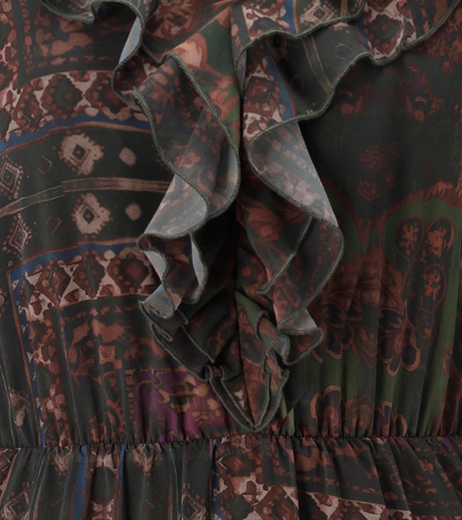 Aniston SELECTED Maxikleid mit verspielten Volants am V-Ausschnitt - NEUE KOLLEKTION