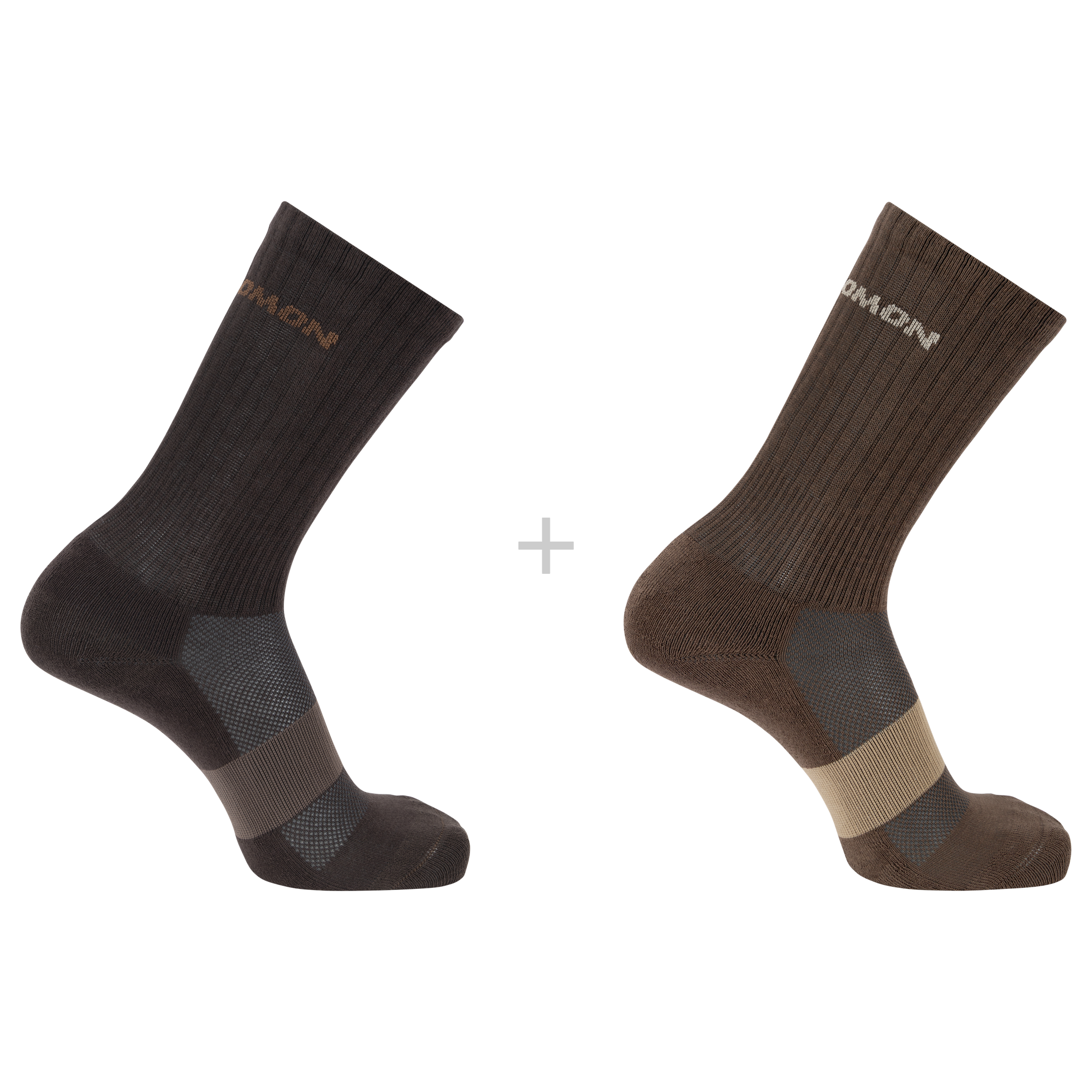 Salomon Socken »EVASION CREW 2-PACK« für sportliche Aktivitäten, hoher Baumwollanteil, mit Polyamid