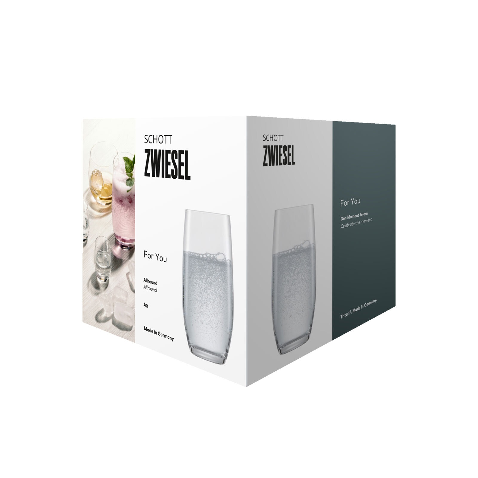 SCHOTT-ZWIESEL Longdrinkglas »Allroundbecher For you 430 ml 4er Set transparent« Spülmaschinengeeignet
