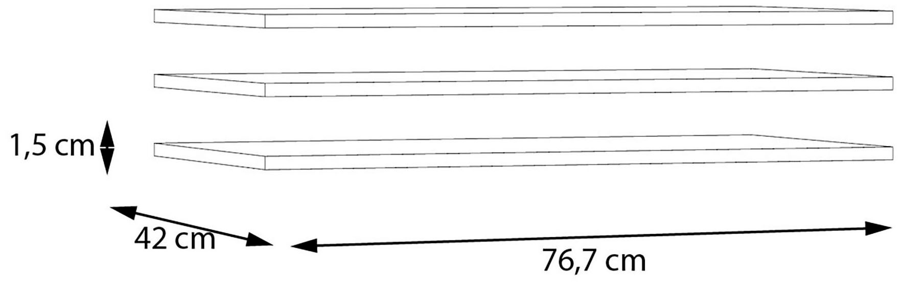 FORTE Einlegeboden, (3 St.), 3er Set Einlegeboden, variable Positionierung, Textilstruktur