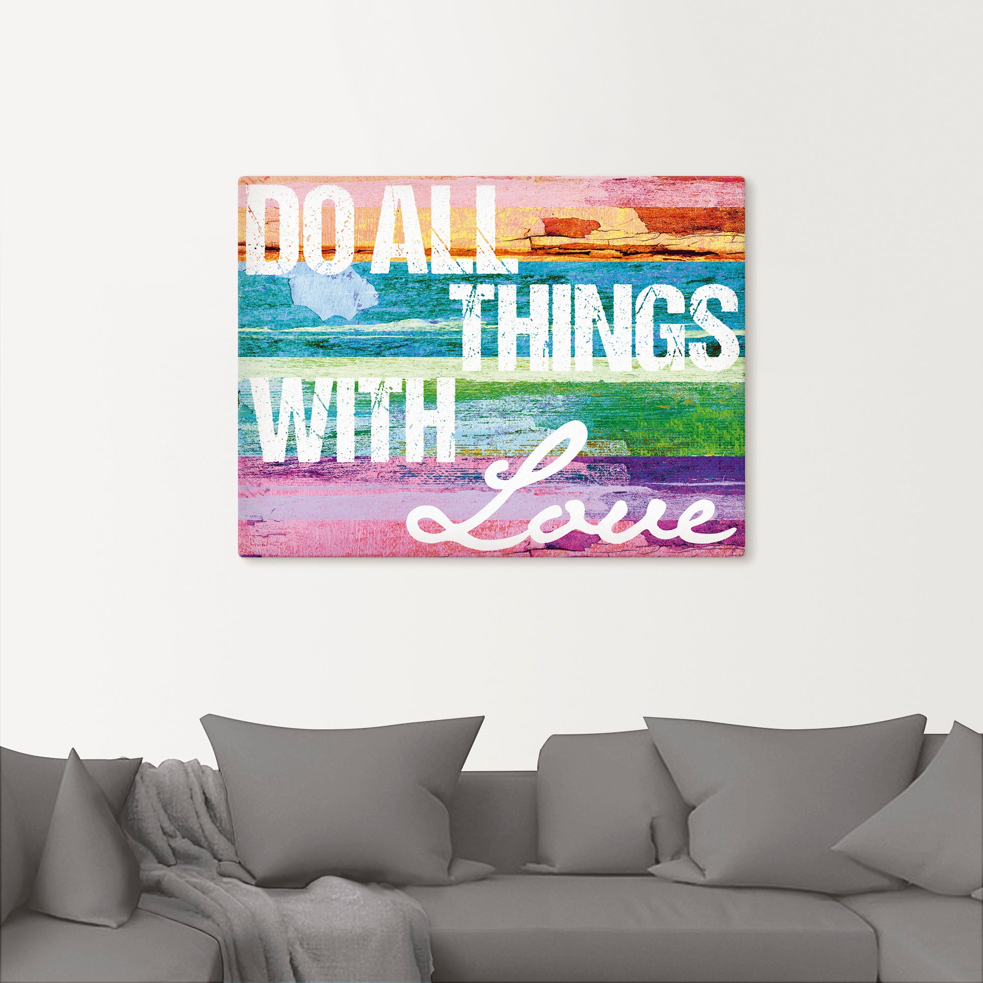 Artland Wandbild »Tu alles mit Liebe«, Sprüche & Texte, (1 St.), als