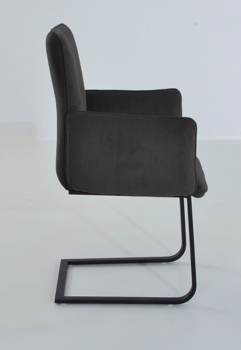 K+W Komfort & Wohnen Freischwinger »6502« () Freischwinger mit Armlehnen, Flachstahlkufe in schwarz