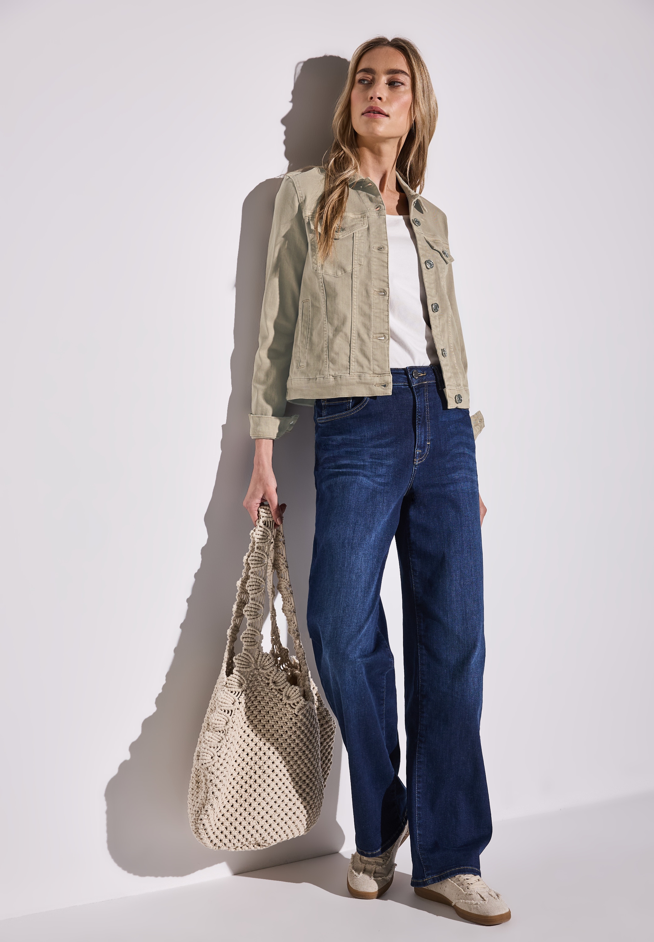 STREET ONE Jeansjacke, ohne Kapuze, mit Stretch und Knopfleiste