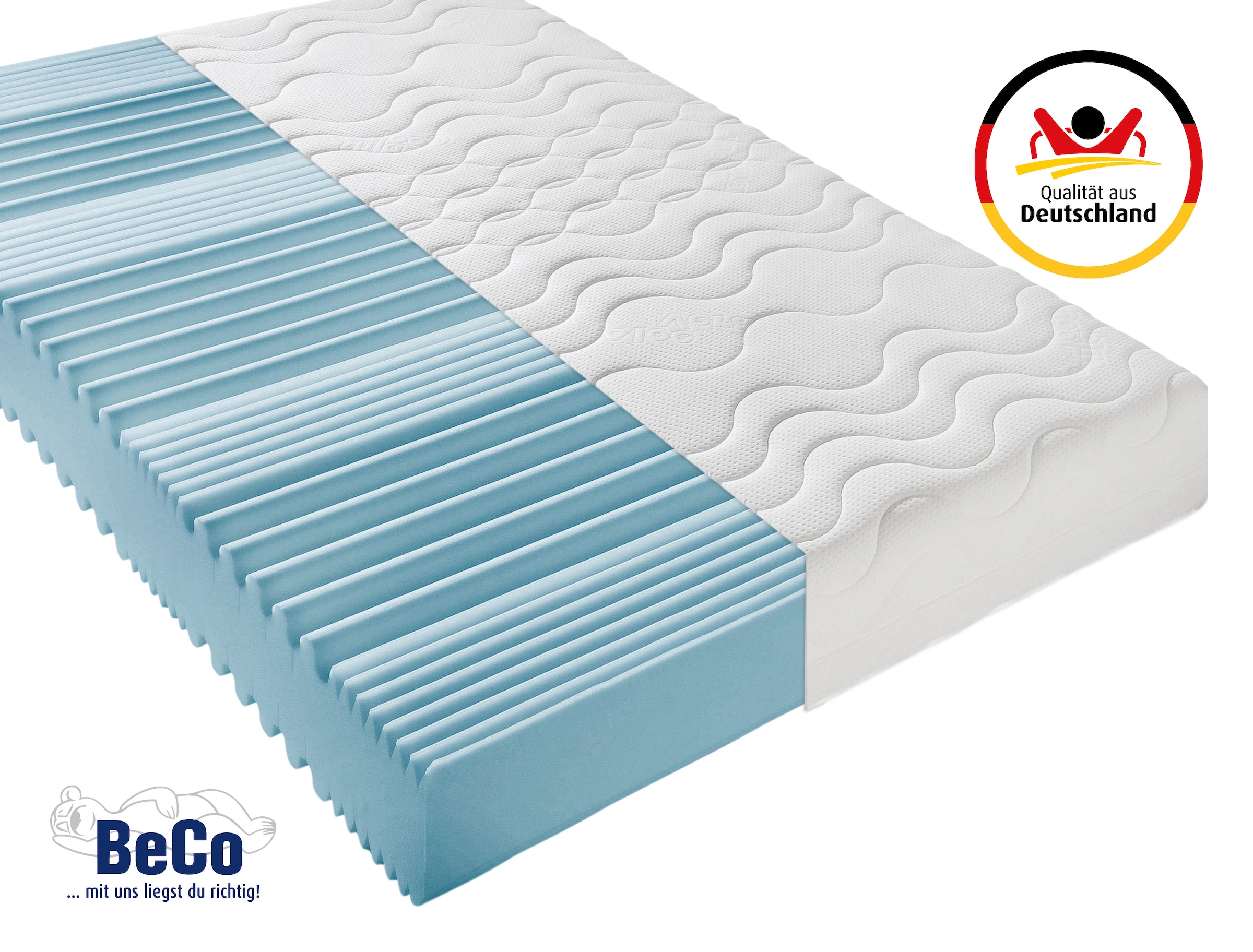 Beco Komfortschaummatratze »Premium Cool Plus, Matratze in 140x200 cm und weiteren Größen« 25 cm hoch Raumgewicht: 28 kg/m³ 1 Stk. tlg. Optimales Schlafklima durch Cool-Plus-Markenfaser