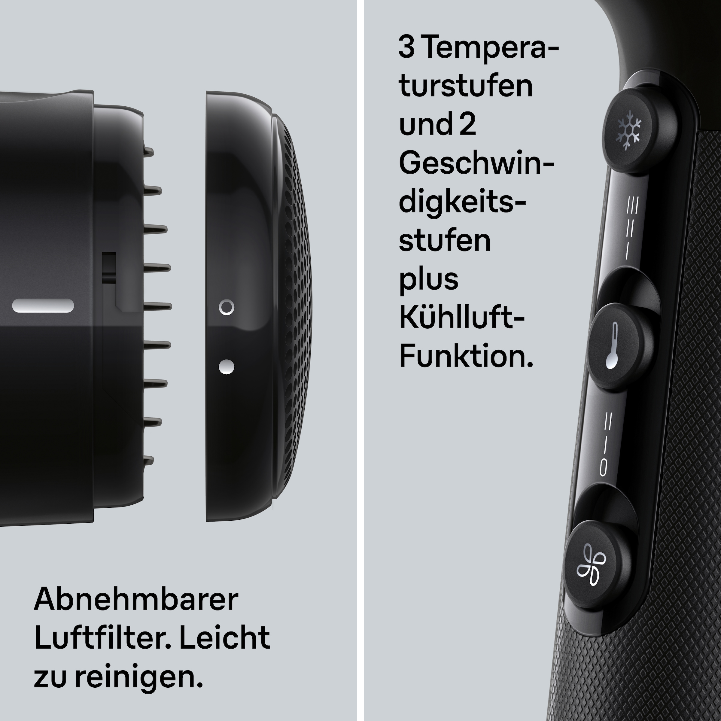 Braun Haartrockner »HD2.15, mit Diffusor für Locken, BRHD215E« 2.100 W 2 Aufsätze 2100W, Föhn mit 2 Aufsätzen, ohne Hitzeschäden, Kabelaufwicklung