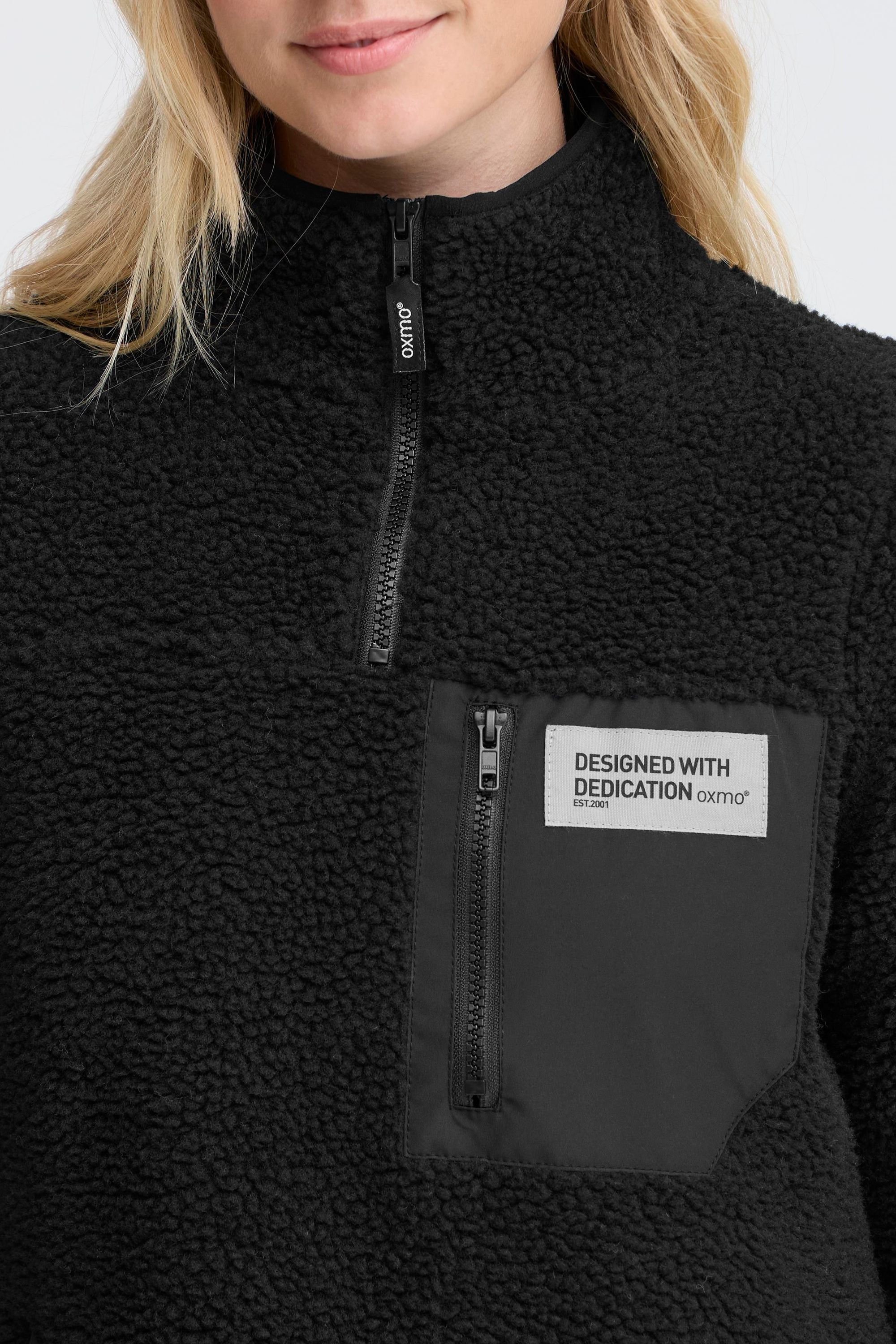 OXMO Plüschjacke »Plüschjacke OXABBY HALFZIP«