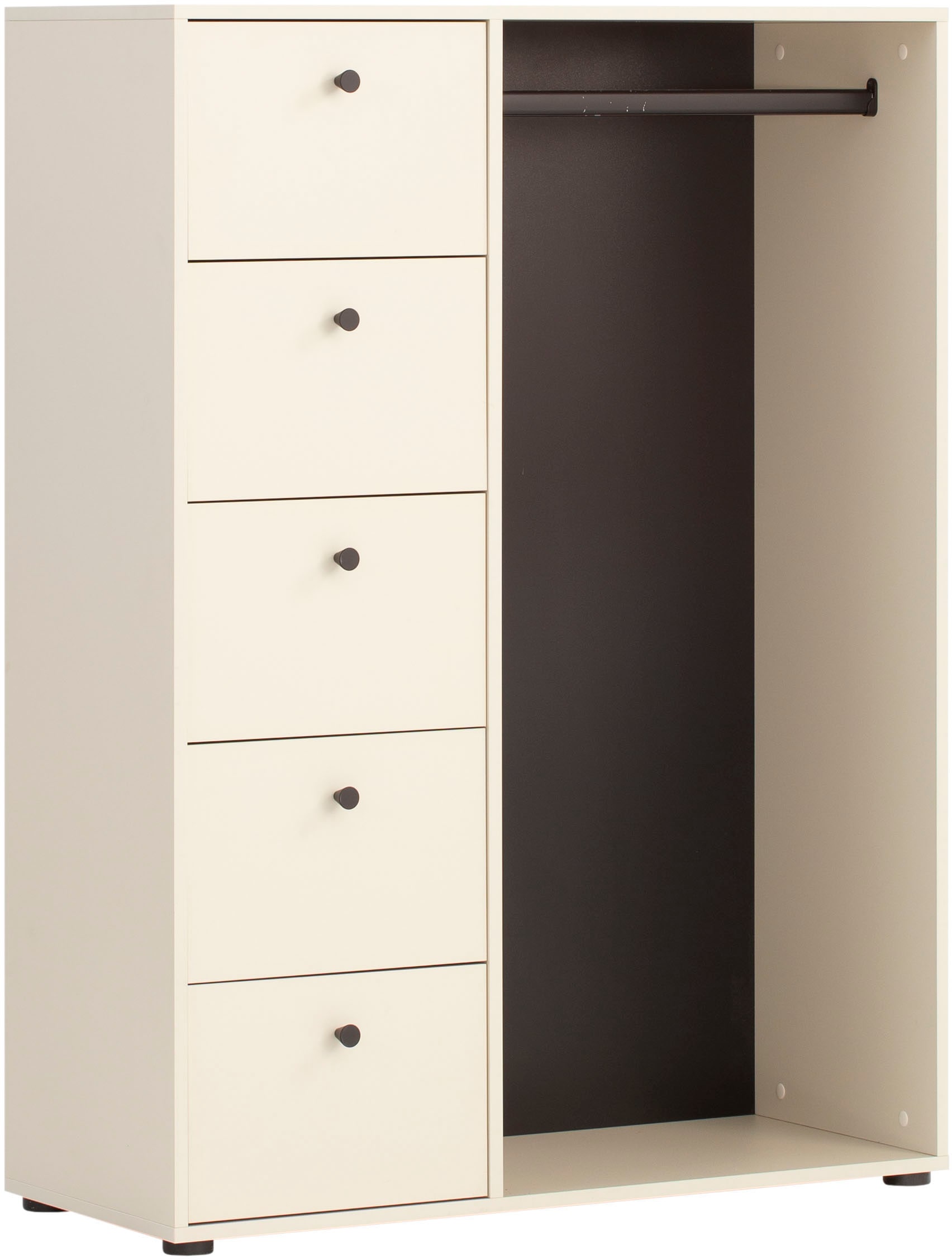 Kleiderschrank »Lovund, Breite 98 cm«, Mit 5 Schubladen und Kleiderstange