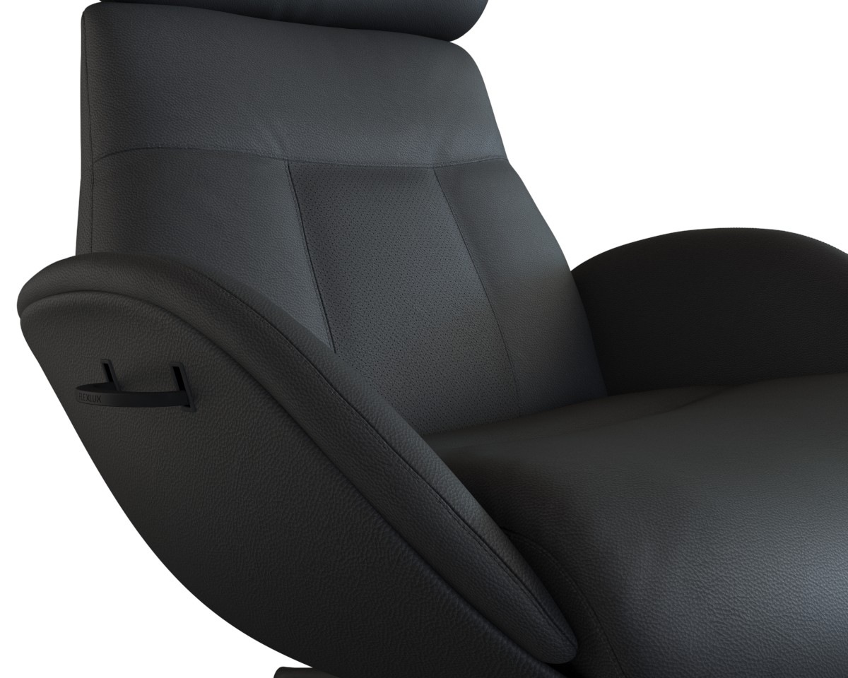 FLEXLUX Relaxsessel »Relaxchairs Elegant«, Premium Komfort, Rücken- & Kopfteilverstellung, drehbar, Fuß schwarz