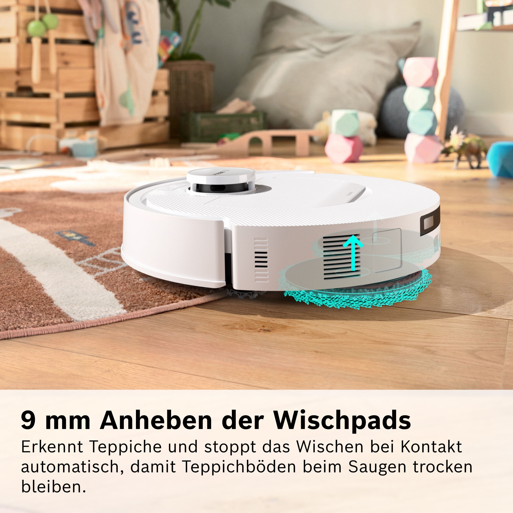 BOSCH 1100000002199 »mit Wischfunktion Spotless 2 BCR2S1B/BCR2S1W, 25.000 Pa Saugkraft« Selbstreinigung, Nass-Trocken-Servicestation, rotierende Pads