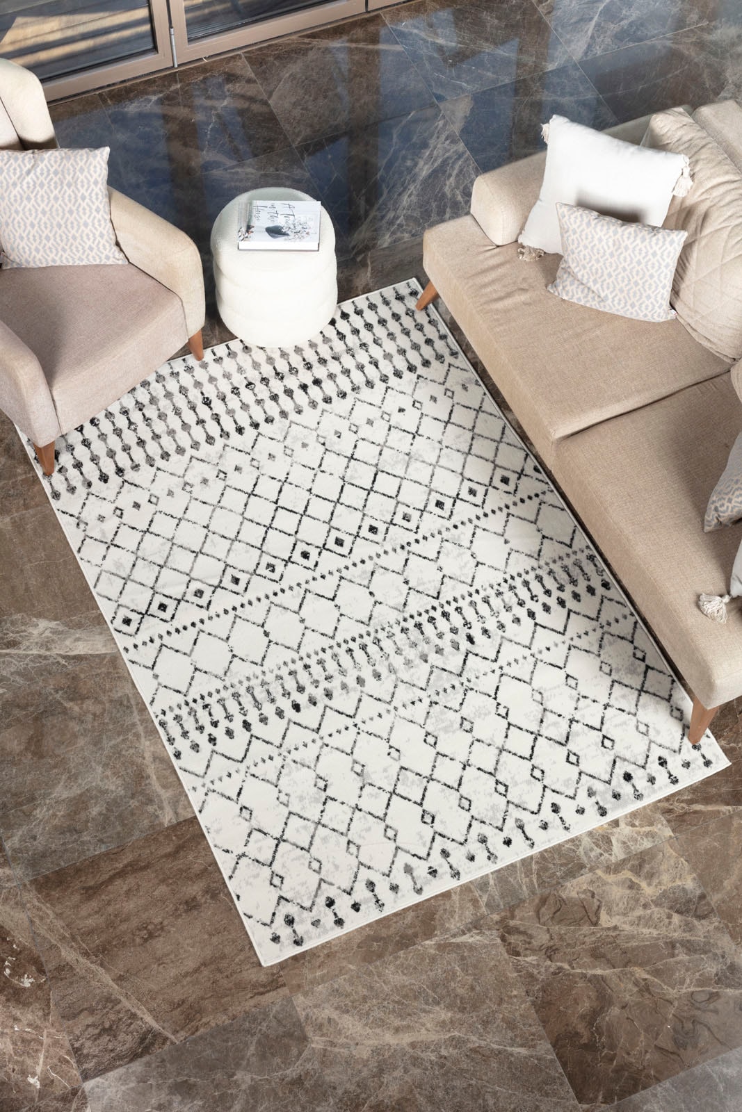 Livabliss Teppich »HEZE«, rechteckig, 11 mm Höhe, Berber, Ethnisch Boho Kurzflor Wohnzimmerteppich, Schlafzimmer