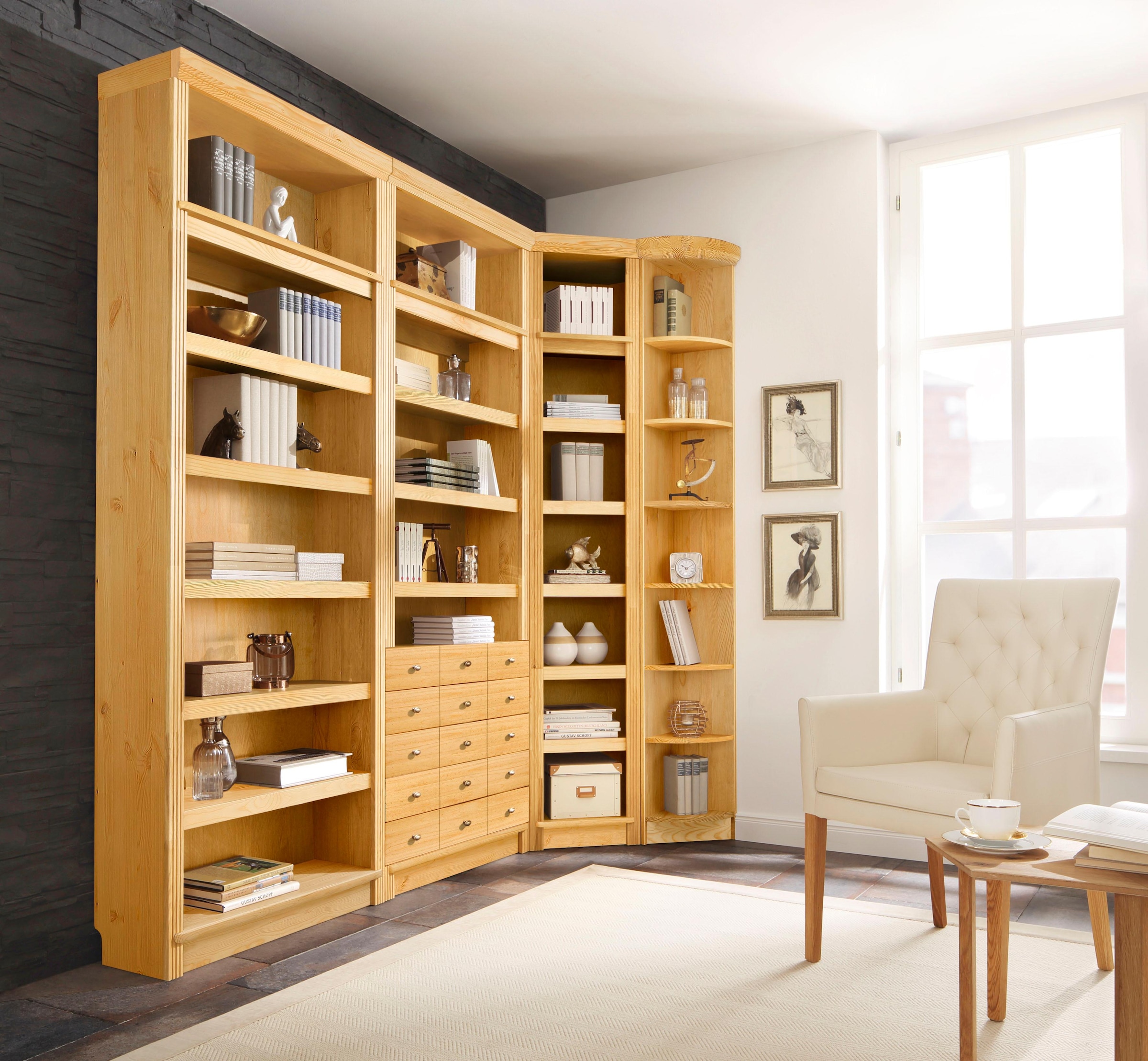 Home affaire Bücherregal »Soeren«, in 2 Höhen und 2 Tiefen, mit viel  Stauraum bei OTTO | Bücherschränke