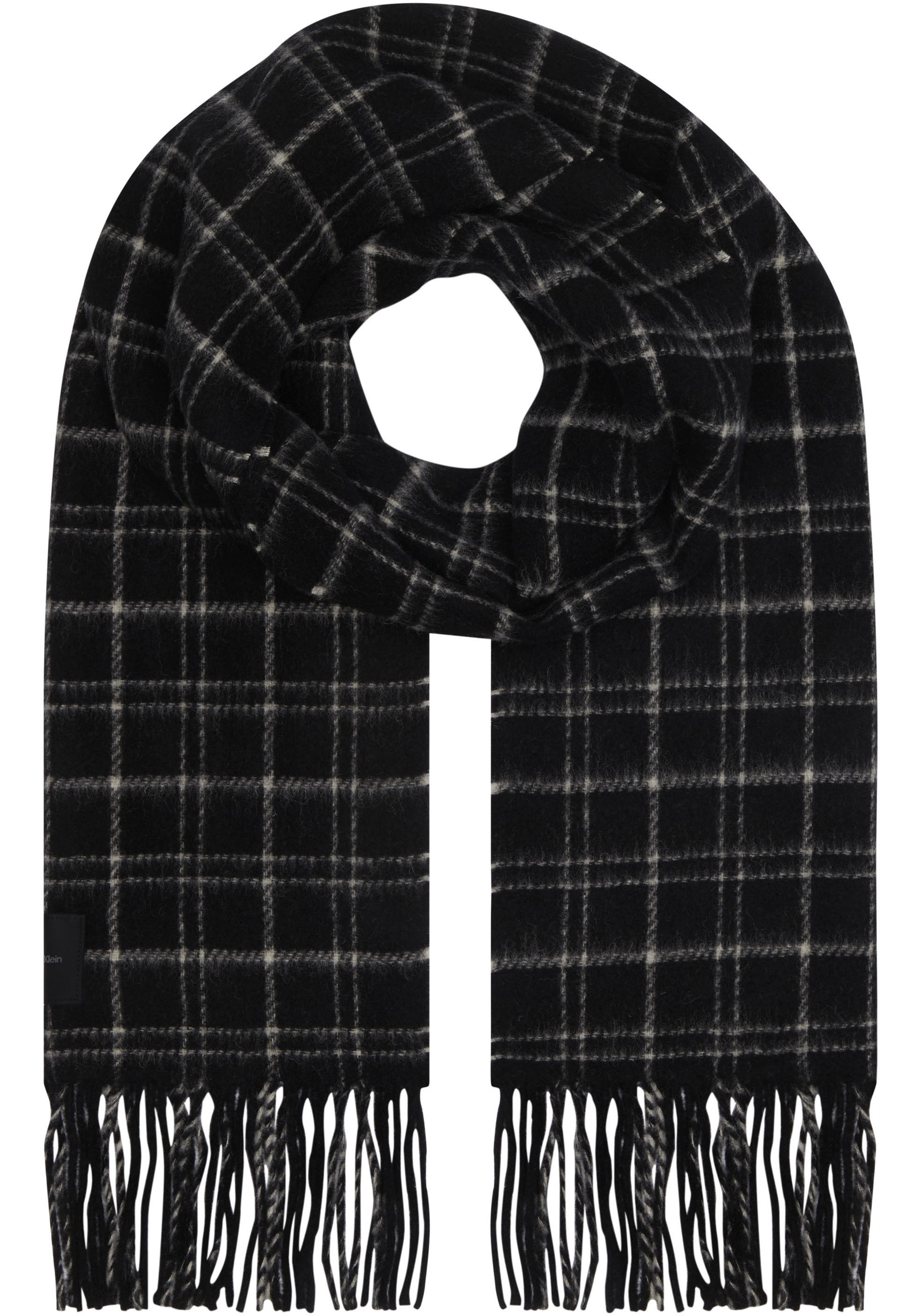 Schal »MINI CHECK WOOL SCARF«, mit Logopatch