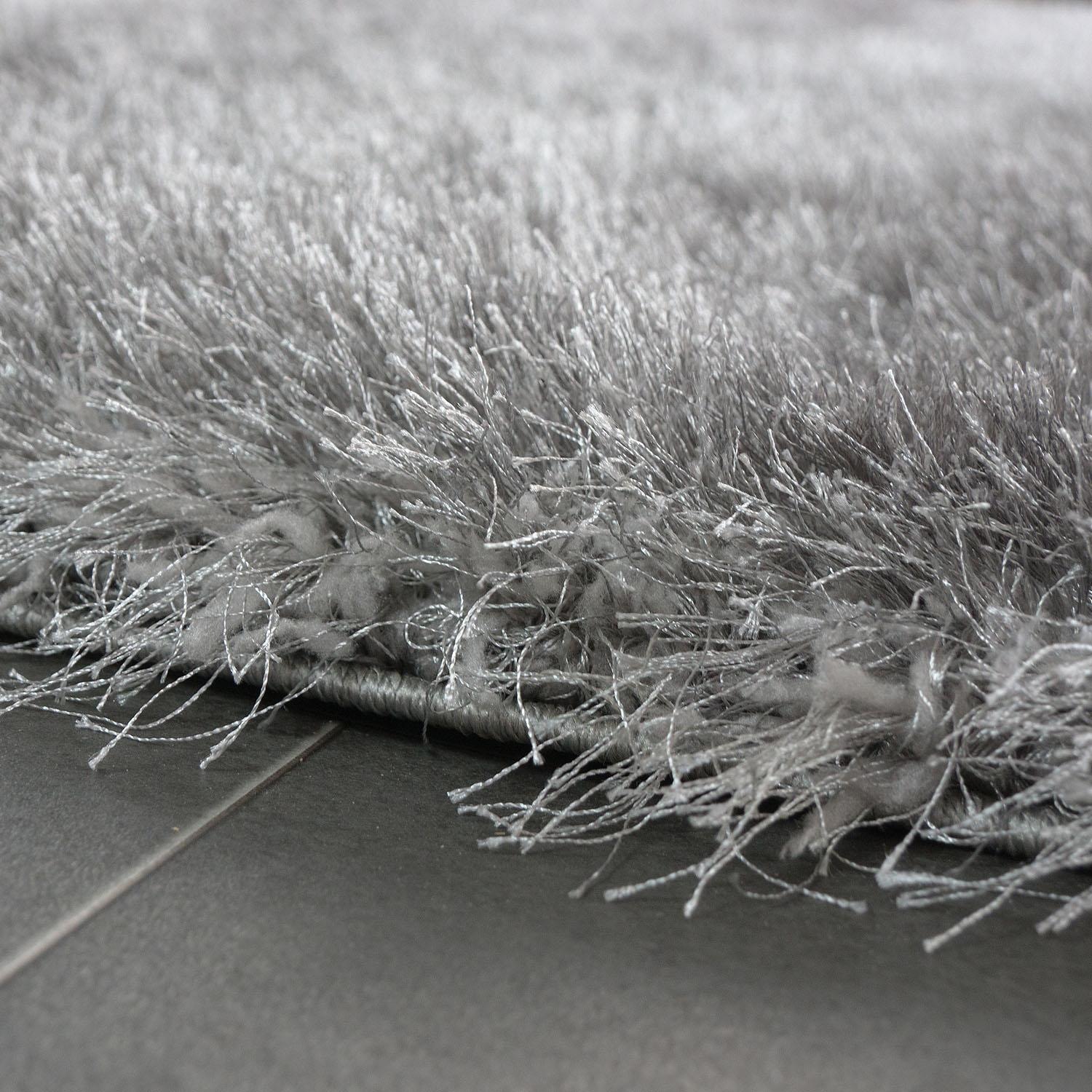 Paco Home Hochflor-Teppich »Glamour 300«, rechteckig, 70 mm Höhe, Uni Farben, mit weichem Glanz Garn, auch als Läufer erhältlich