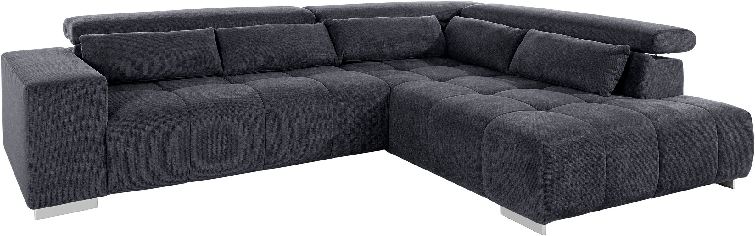 COTTA Ecksofa »Orion L-Form«, mit Kopfteilverstellung & 5 Nierenkissen