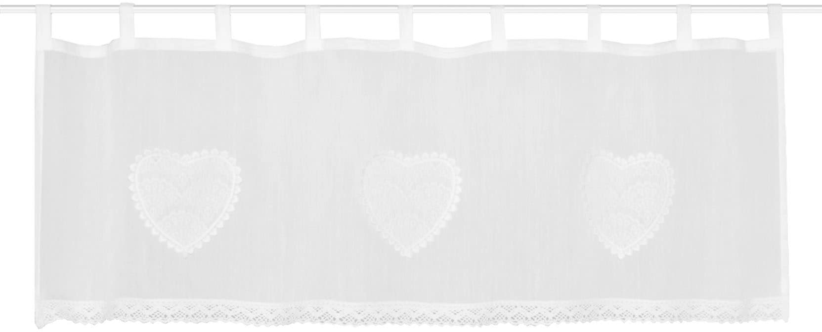 HOME WOHNIDEEN Scheibengardine »CORAZON«, (1 St.), Cafehaus Batist, bestickt
