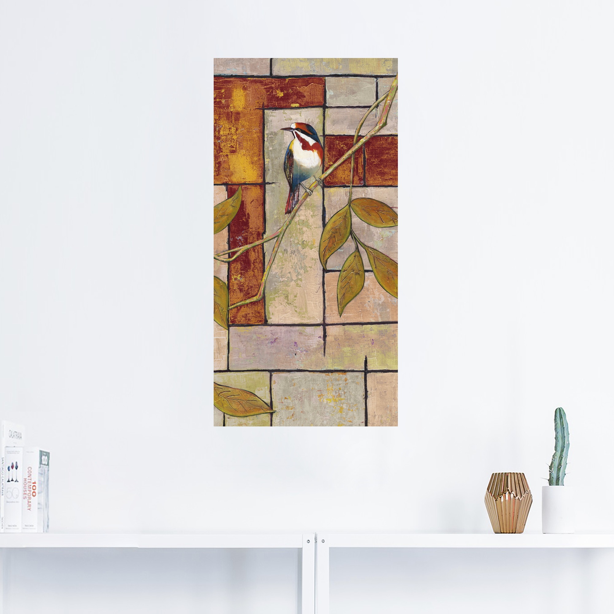 Artland Wandbild »Vogel auf einem Ast II«, Vögel, (1 St.), als Alubild, Outdoorbild, Leinwandbild, Wandaufkleber, versch. Größen