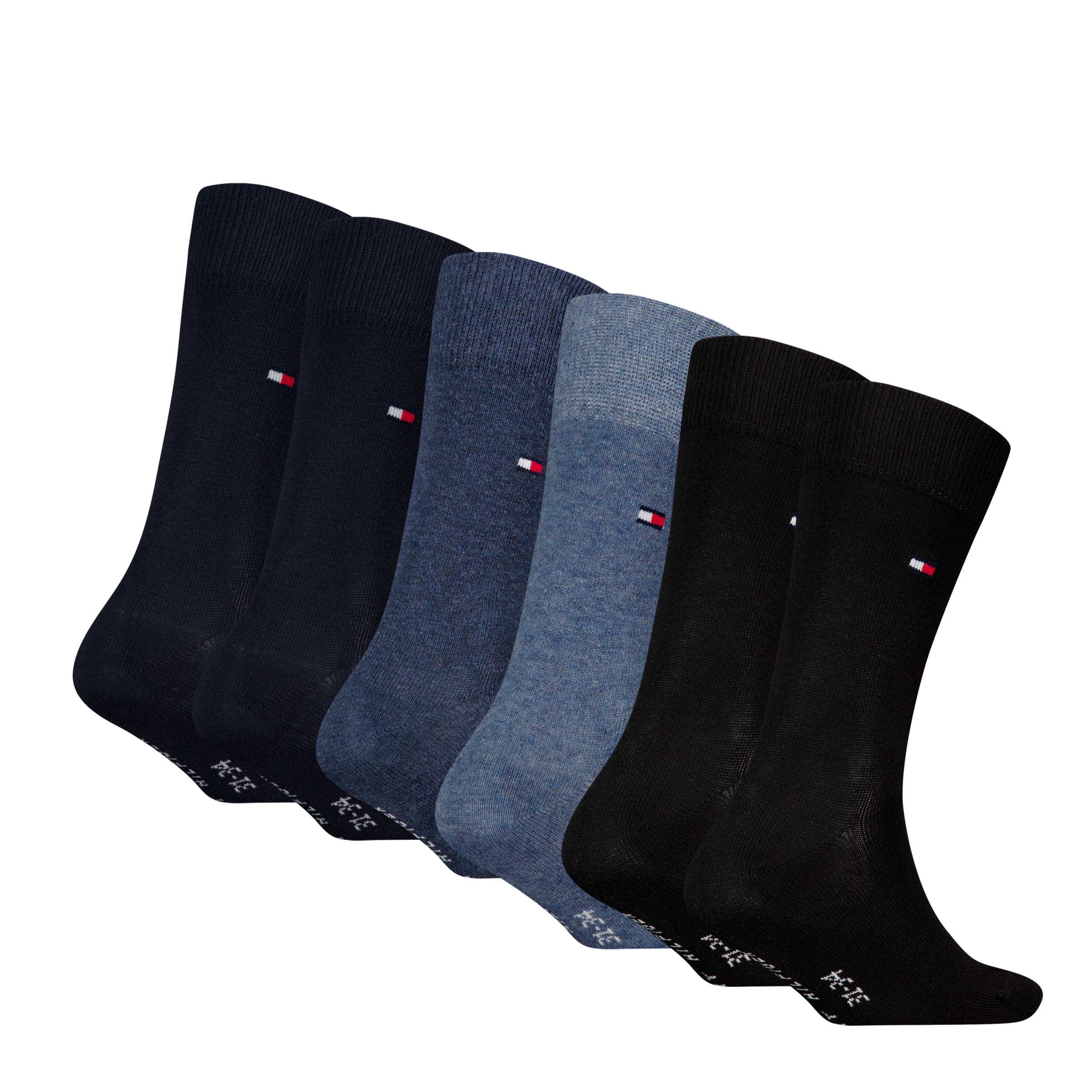 Tommy Hilfiger Socken »TH CHILDREN SOCK TH BASIC 6P ECOM«, (6 Paar), Mit kleinem Rippenbündchen und Logo