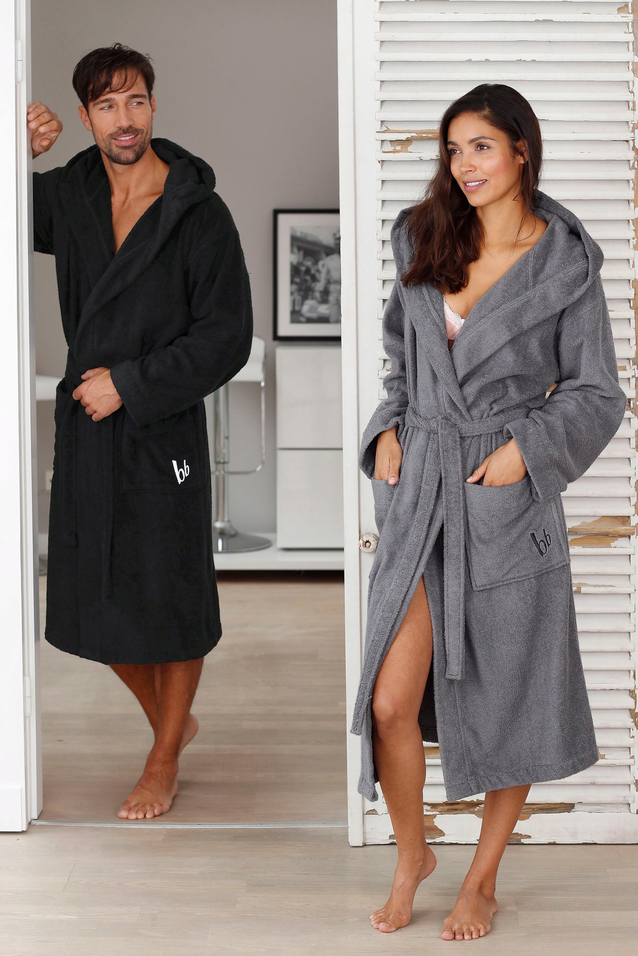 Unisex-Bademantel »Robby«, (1 St.), Damen & Herren Bademäntel, 100% Baumwolle, mit...