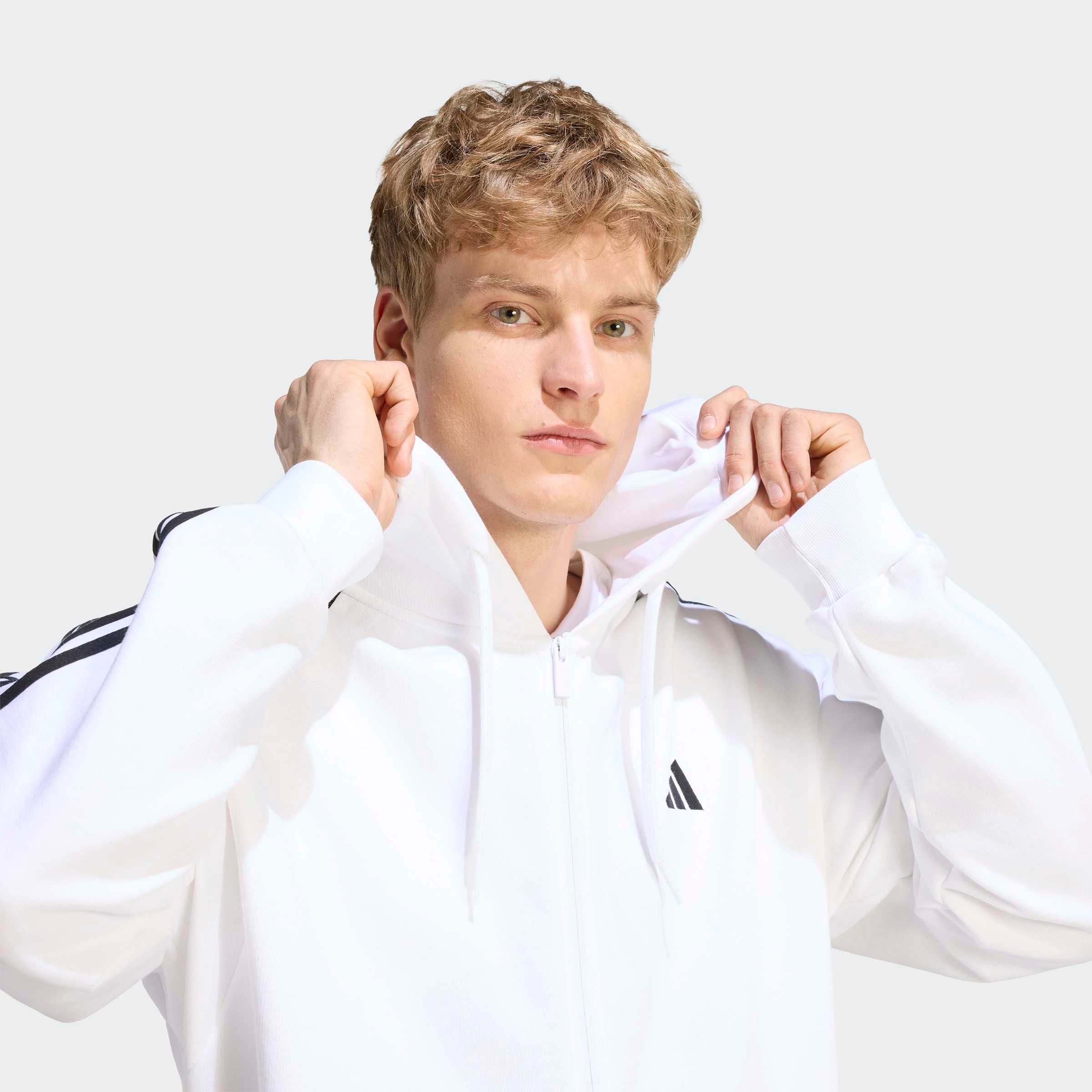 adidas Sportswear Kapuzensweatjacke »ESSENTIALS 3-STREIFEN FRENCH TERRY«