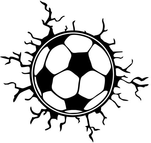 Wall-Art Wandtattoo »Wandaufkleber Fußball Risse«