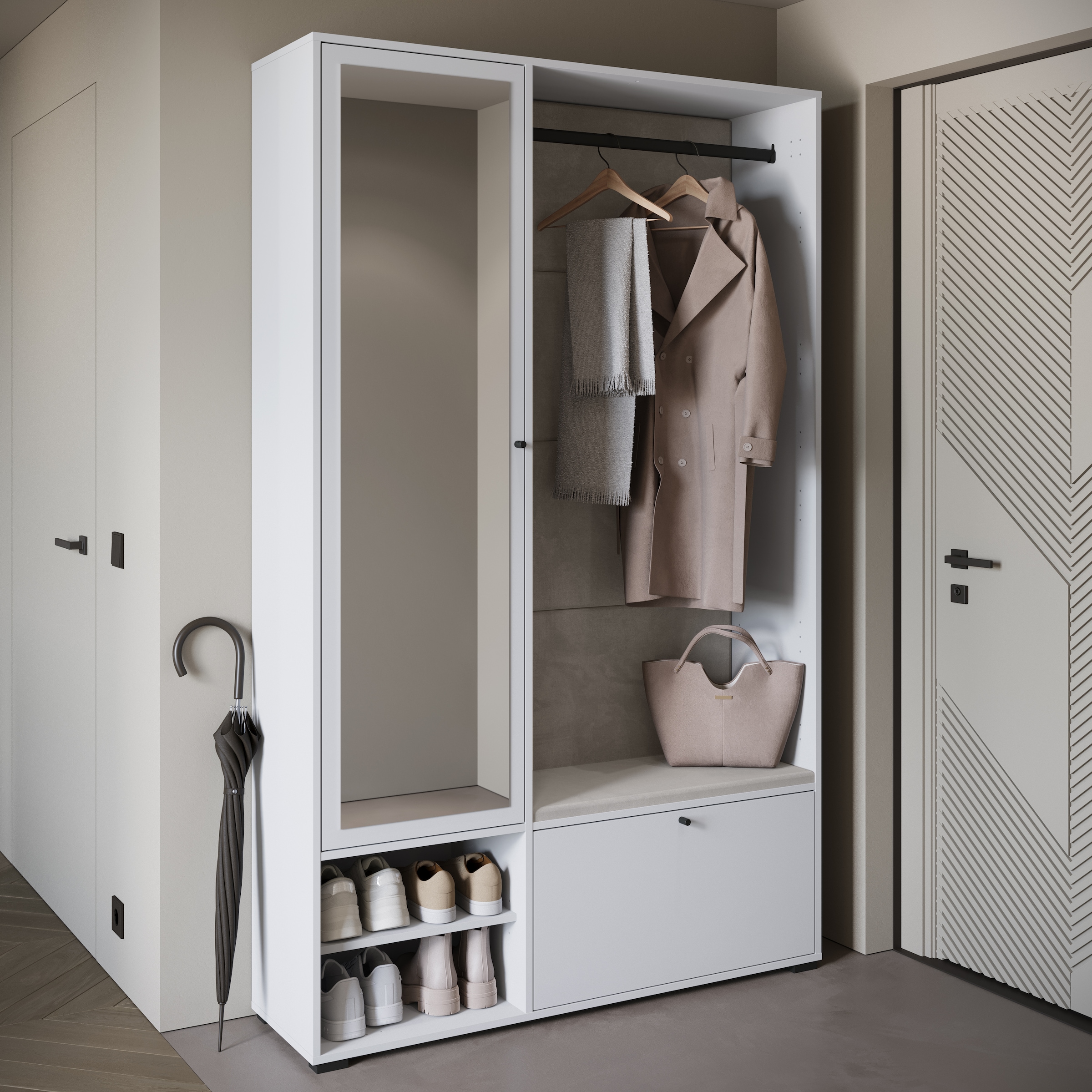 Home affaire Garderoben-Set »Garderobe mit Spiegel, Sitzbank und Kleiderstange« 1 Stk. tlg.