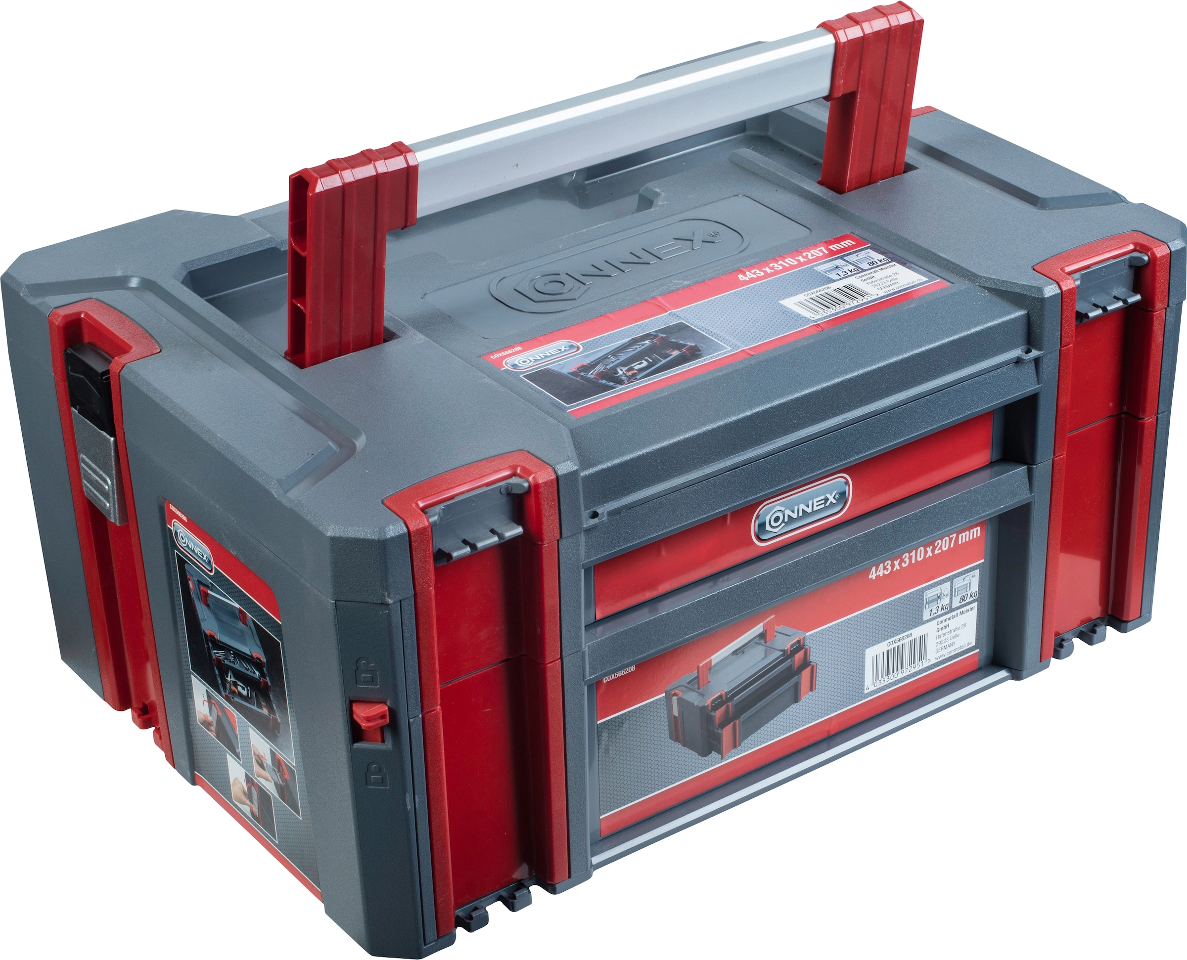 Stapelbox »zwei Schubladen - 13,5 Liter Volumen - 80 kg Tragfähigkeit«, erweiterbares...