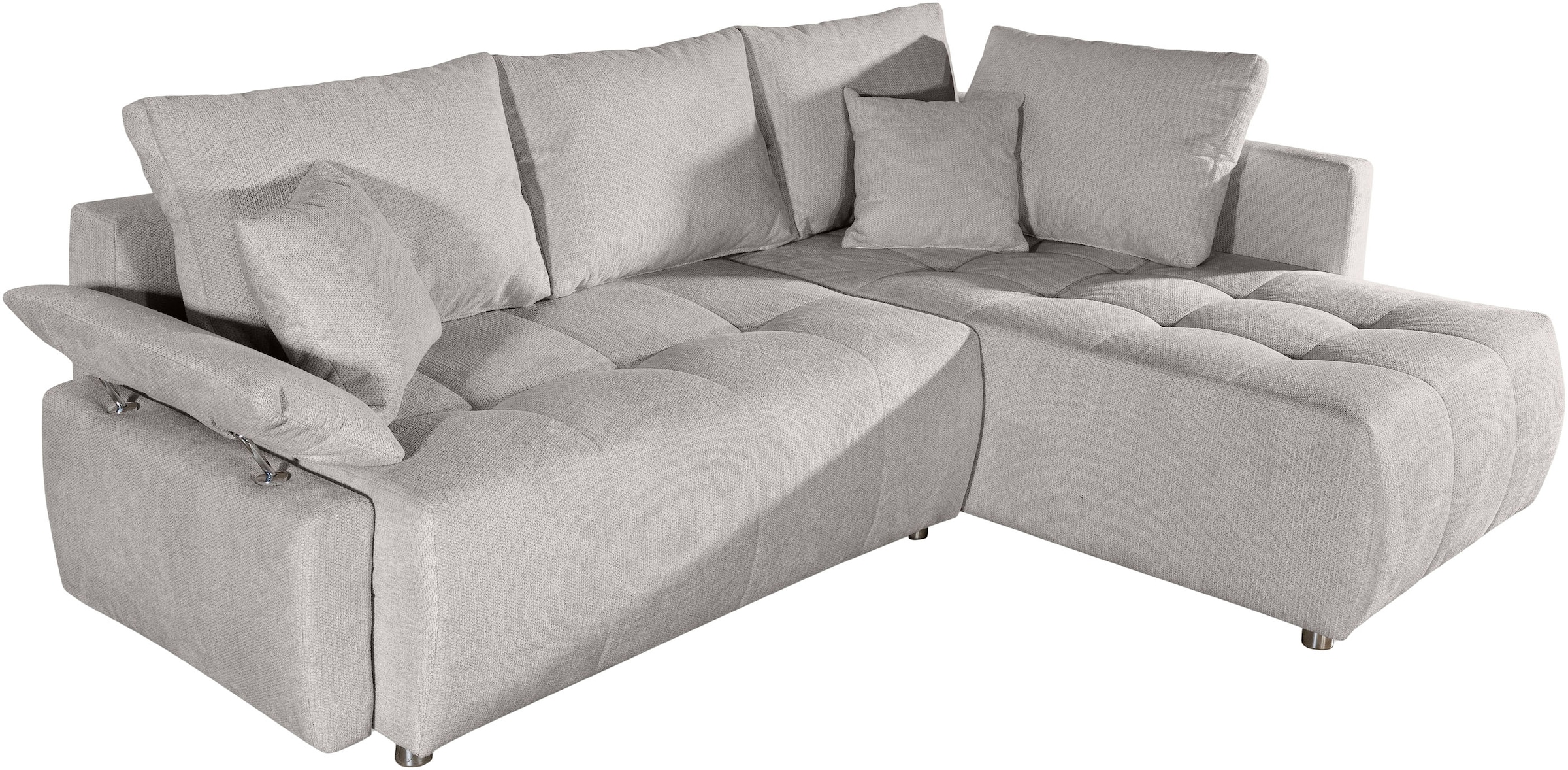 COLLECTION AB Ecksofa »Funtastic L-Form, B: 213 cm, Schlaffunktion, Bettkasten, auch in Cord« Armteilverstellung, Bonnellfederkern, frei stellbar