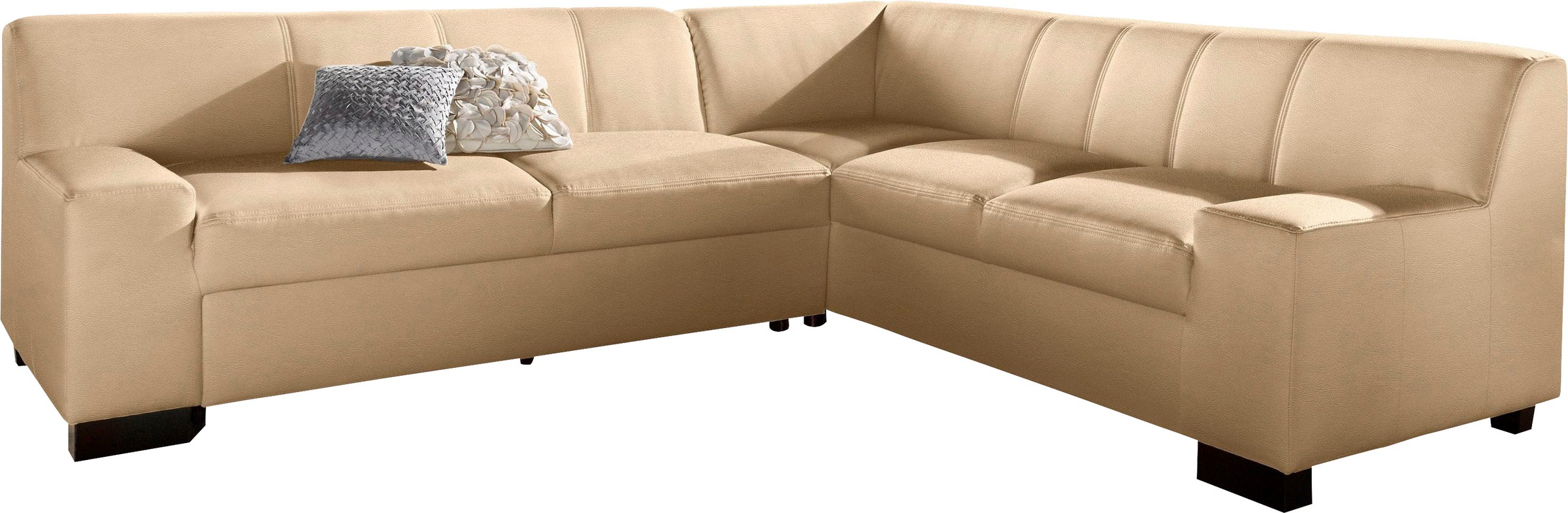 DOMO collection Ecksofa »Norma, moderne Armlehnen, zeitlos und elegant, L-Form«, wahlweise mit Bettfunktion