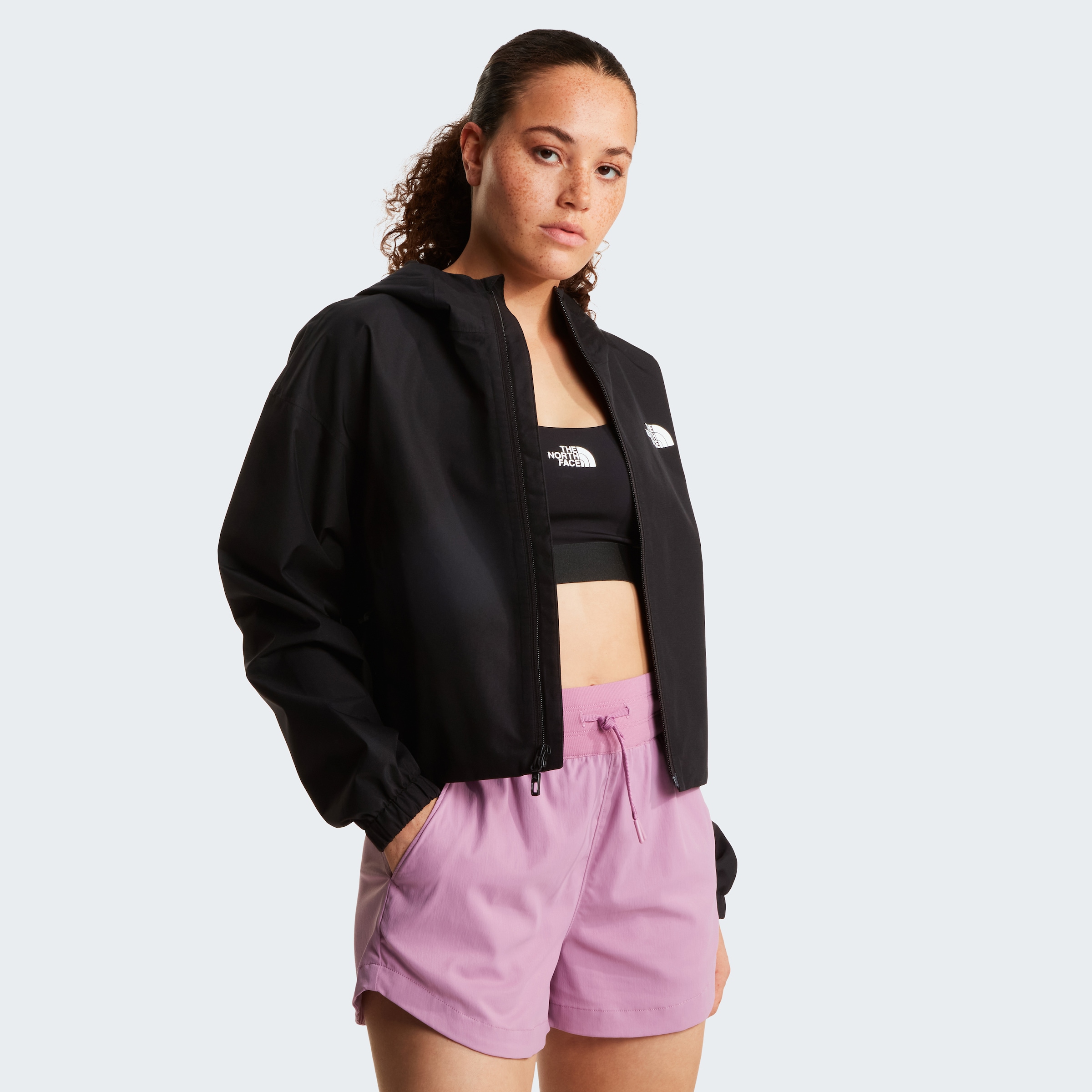 The North Face Funktionsjacke »W QUEST MONO CROPPED  JACKET« leichte Funktionsjacke, für Wandern, aus Polyester